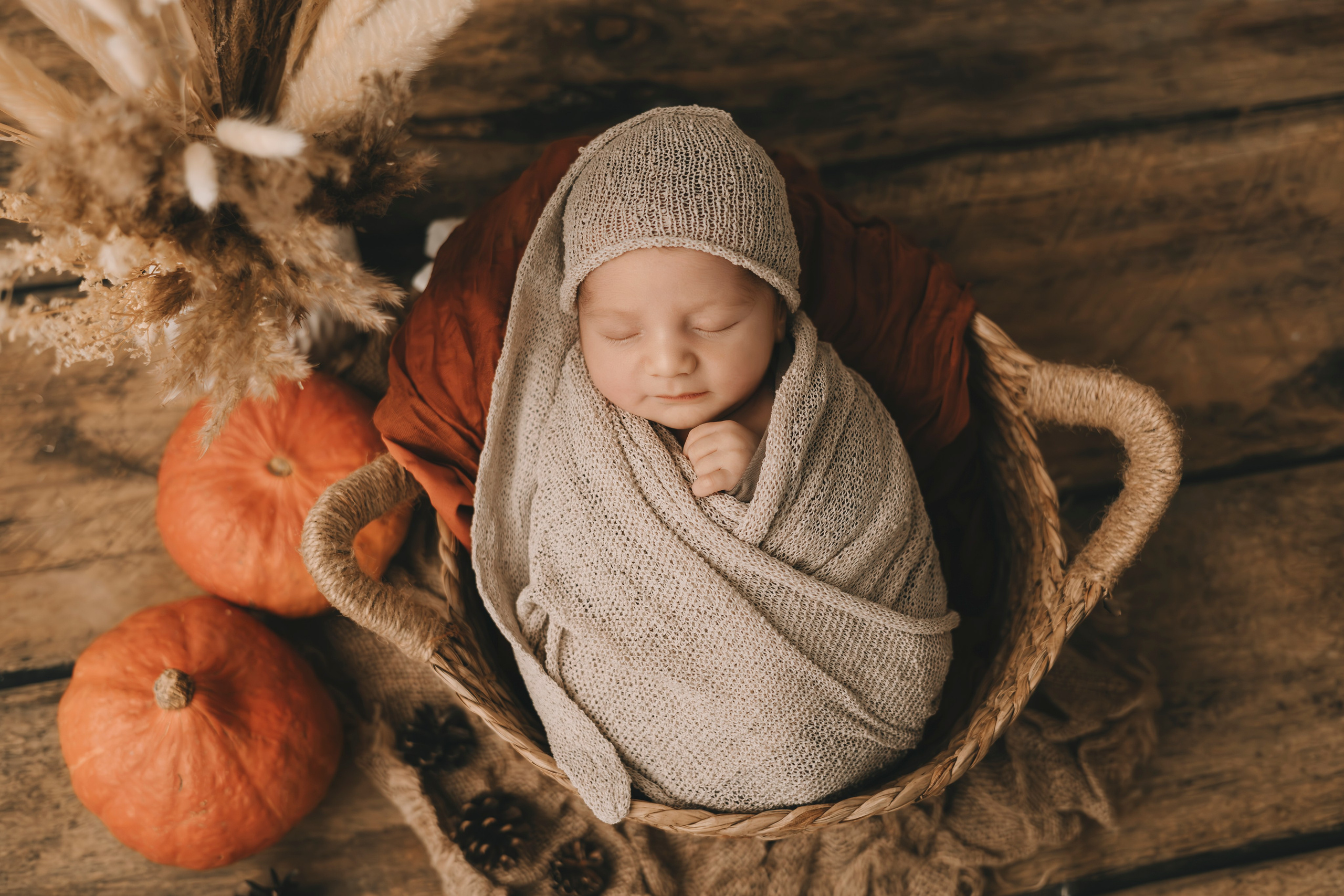 осенняя ньюборн фотосессия