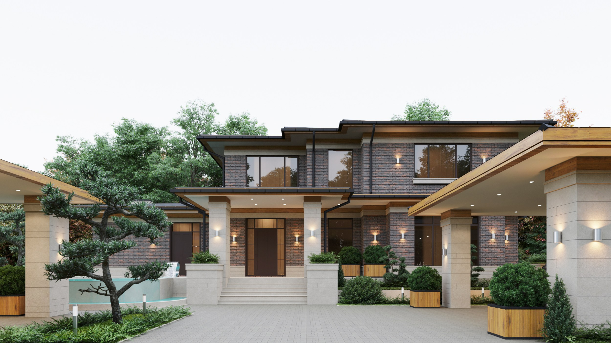 Классика Фрэнка Ллойда Райта без отхождений, комфортный и удобный дом площадью 297 кв.м в Анапском районе недалеко от моря. Архитектор Вера Каракезиди