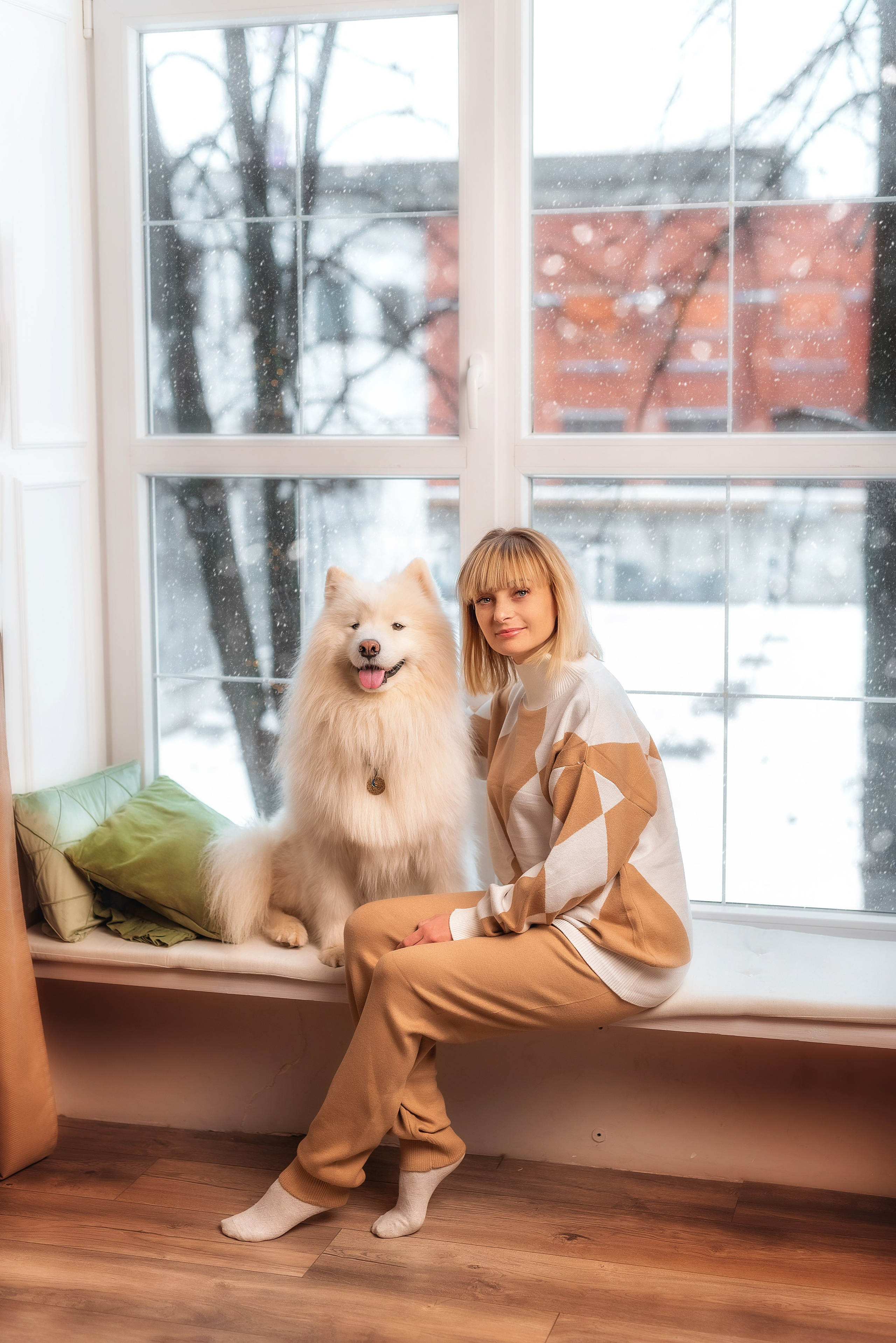 Фотосессия с самоедом. Семейный, детский фотограф в Воронеже Анна Никитина