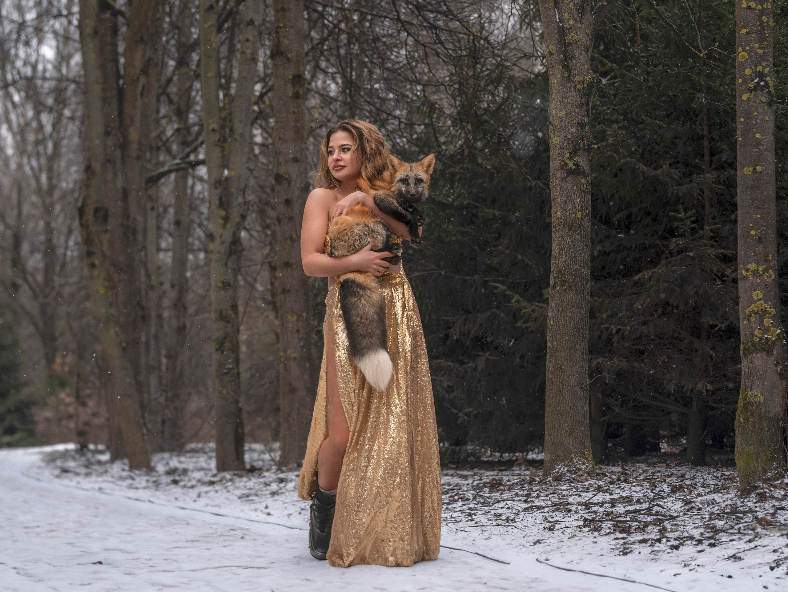 Ольга и лис Кайон. Арт фотограф, женский фотограф Москва