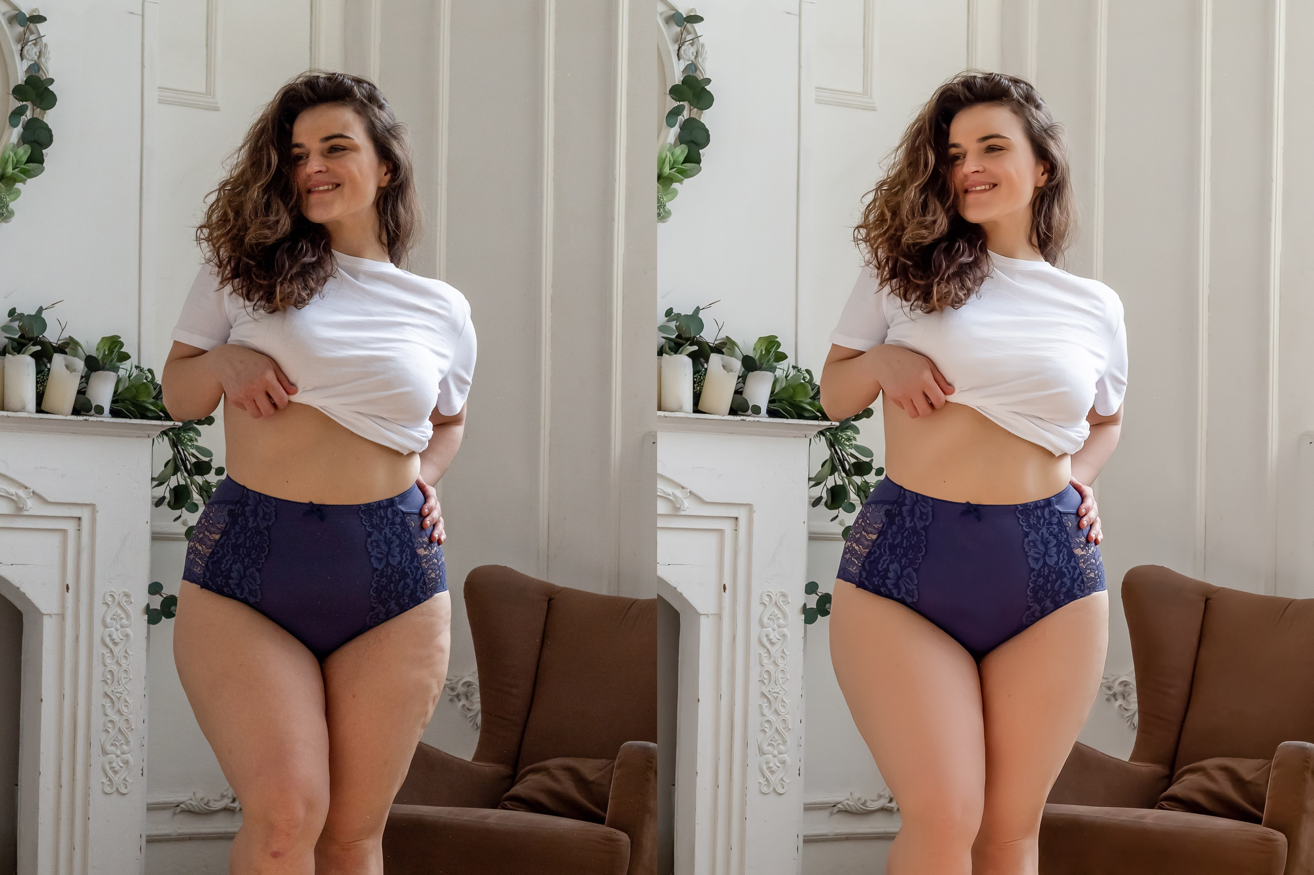 Деликатная обработка портретов для рекламы нижнего белья | Студия SVITHART