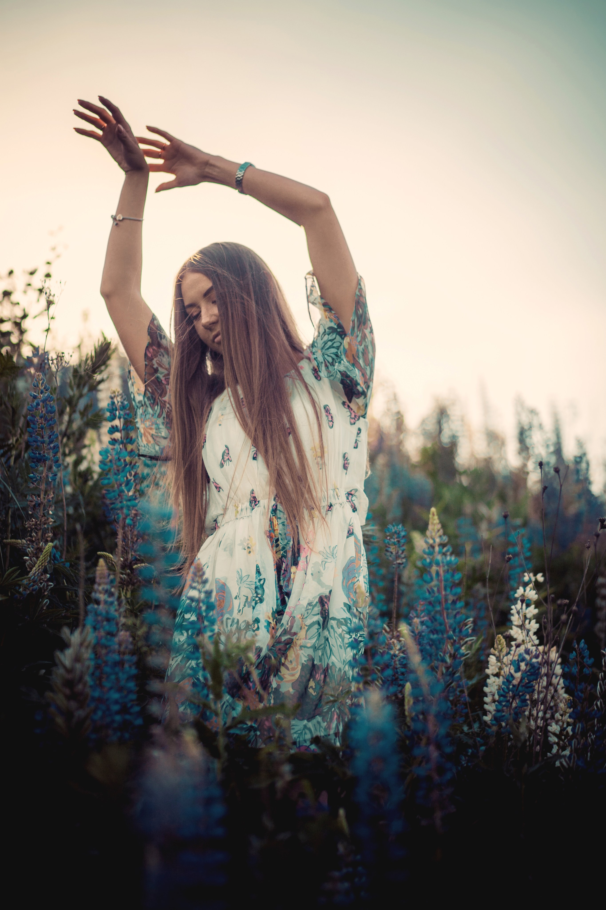 Юля — Люпины. Фотограф Михаил Коган — Москва 89267284460