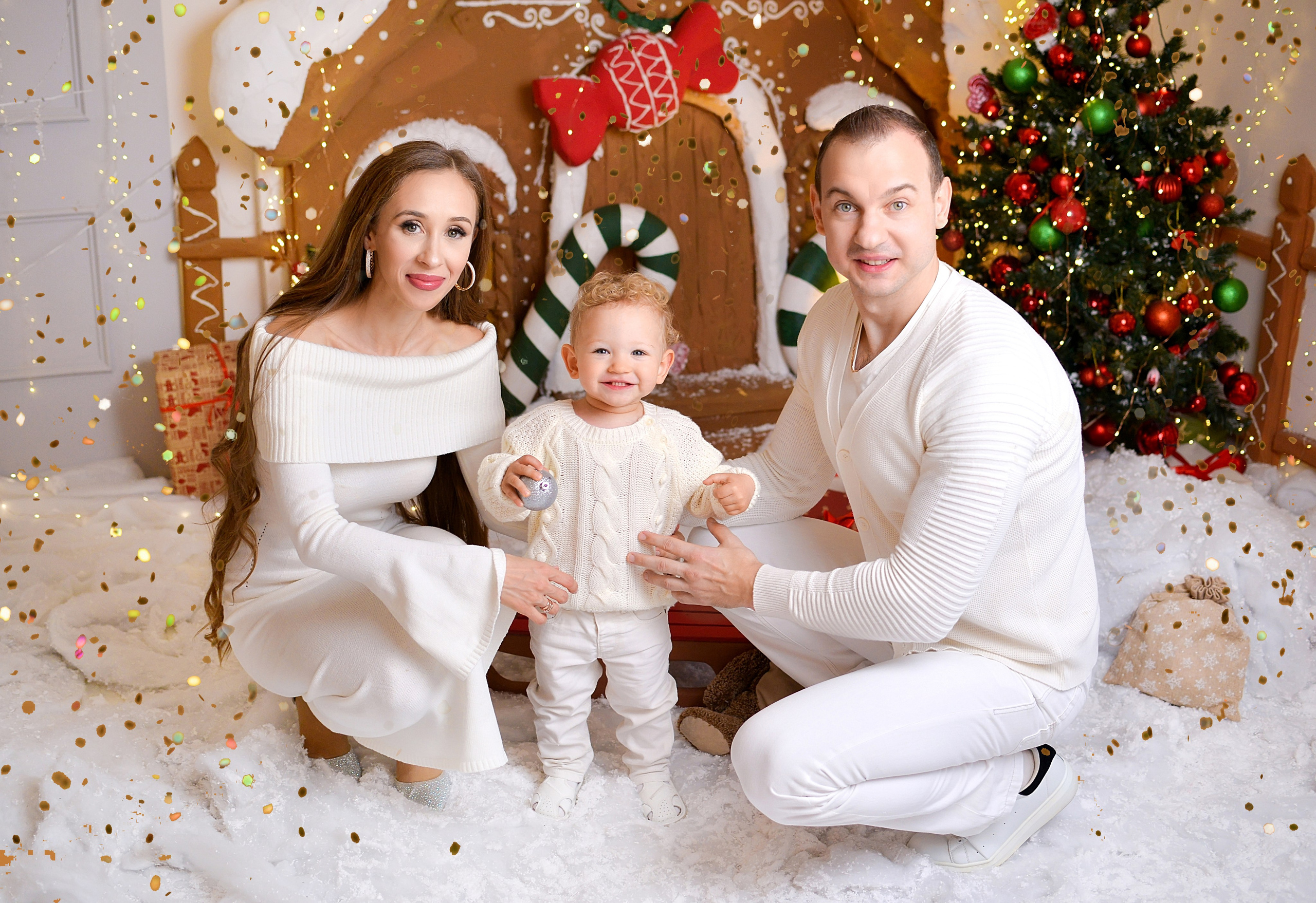 Новогодняя семейная фотосессия в Краснодаре 2023-2024. Фотограф новорожденных Краснодар Малышенко Надежда