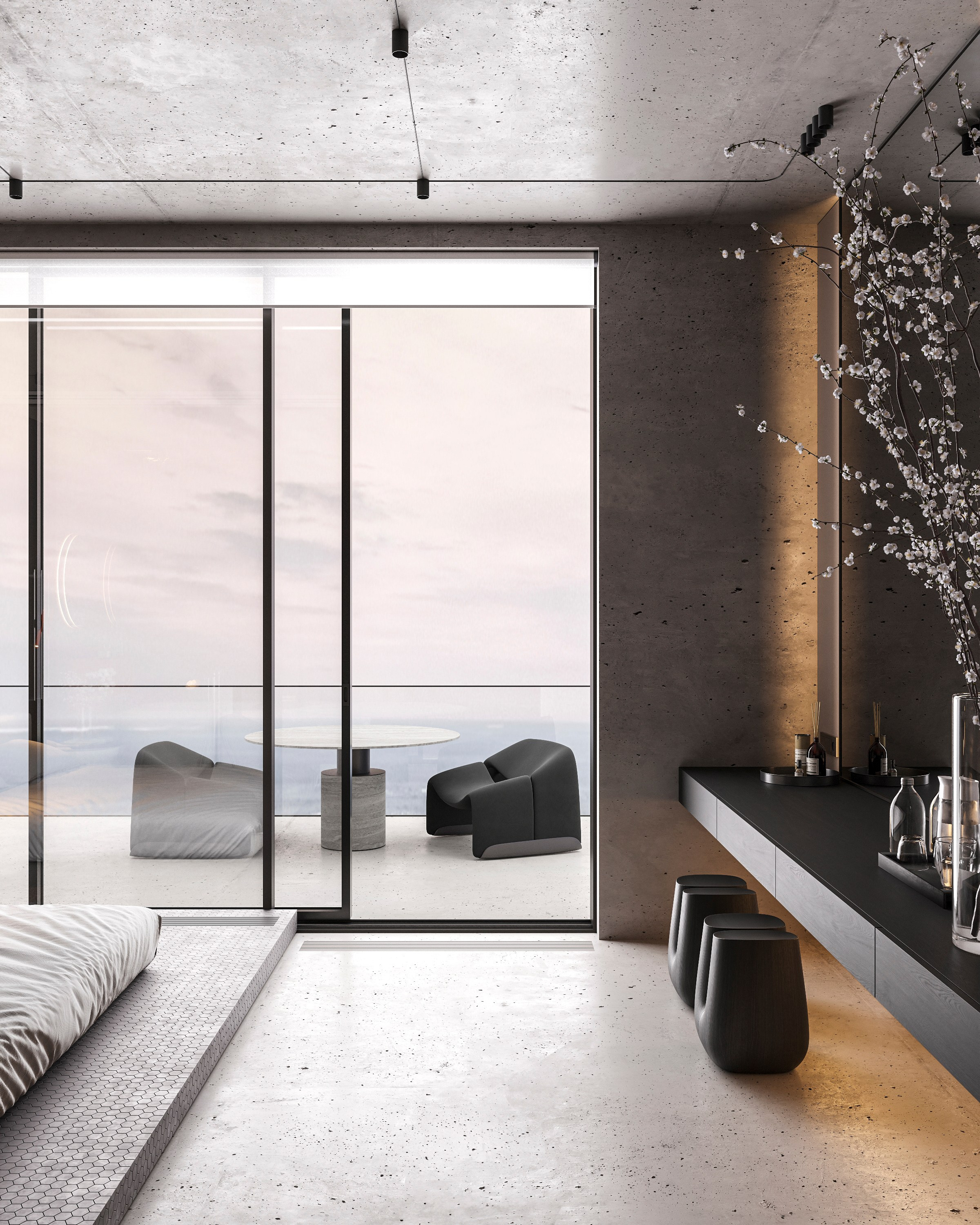 LUXURIOUS SIMPLICITY | BLACK CONCEPT. Interior Visualization by Valerie Stetyukevich