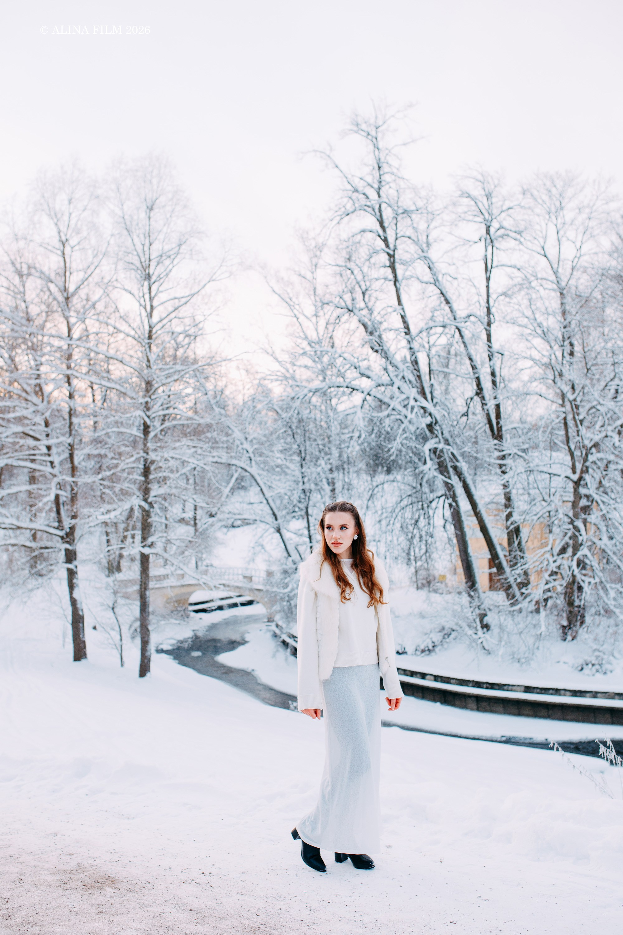 Фотопрогулка в снежном Павловске. Фотограф в Санкт-Петербурге Alina Film