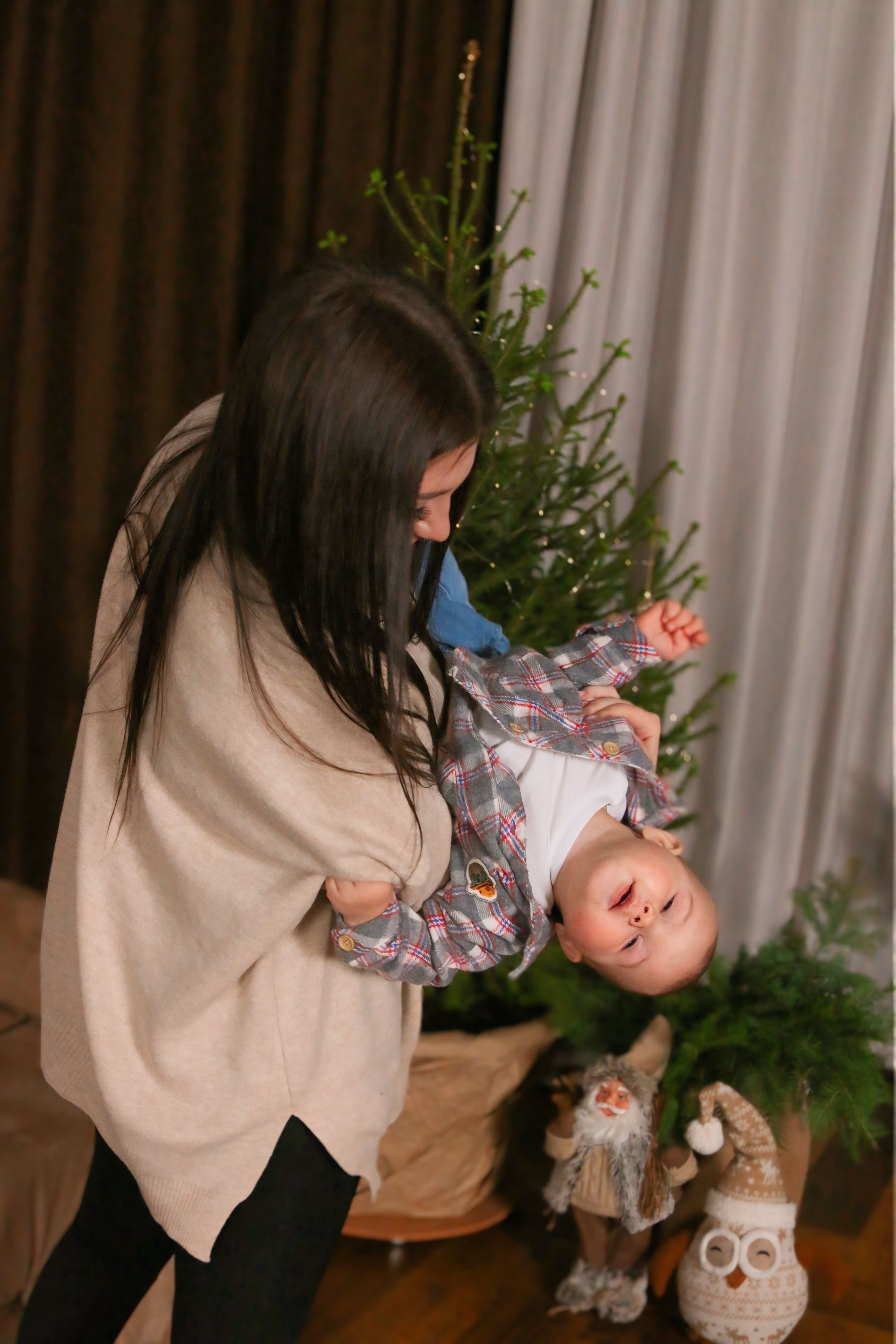 Новогодняя фотосессия мамы с сыном