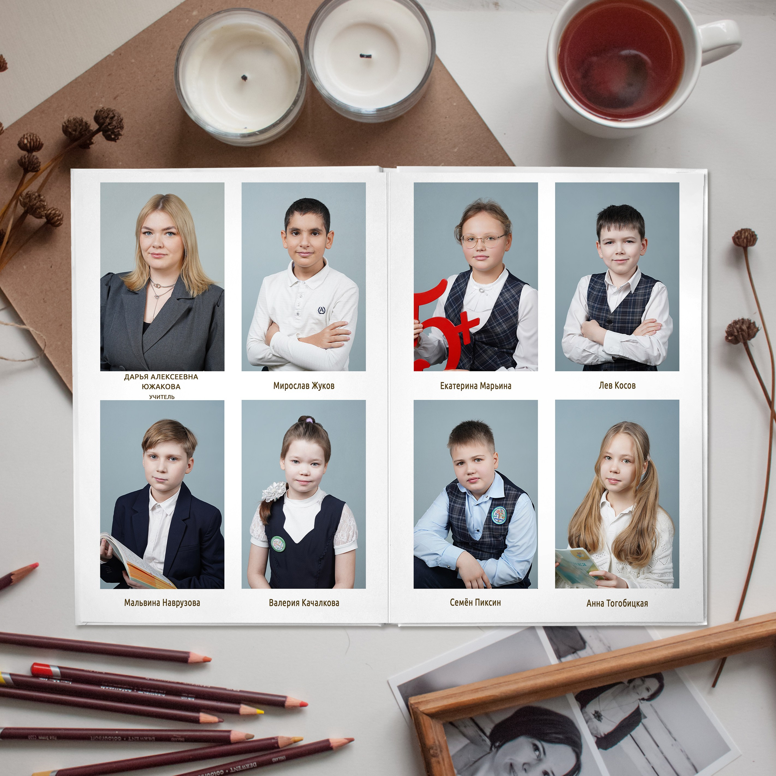 Фотокнига выпускника начальной школы индивидуальный выпускной альбом. Фотограф в детский сад в Екатеринбурге, выпускные альбомы Юлия Умерова