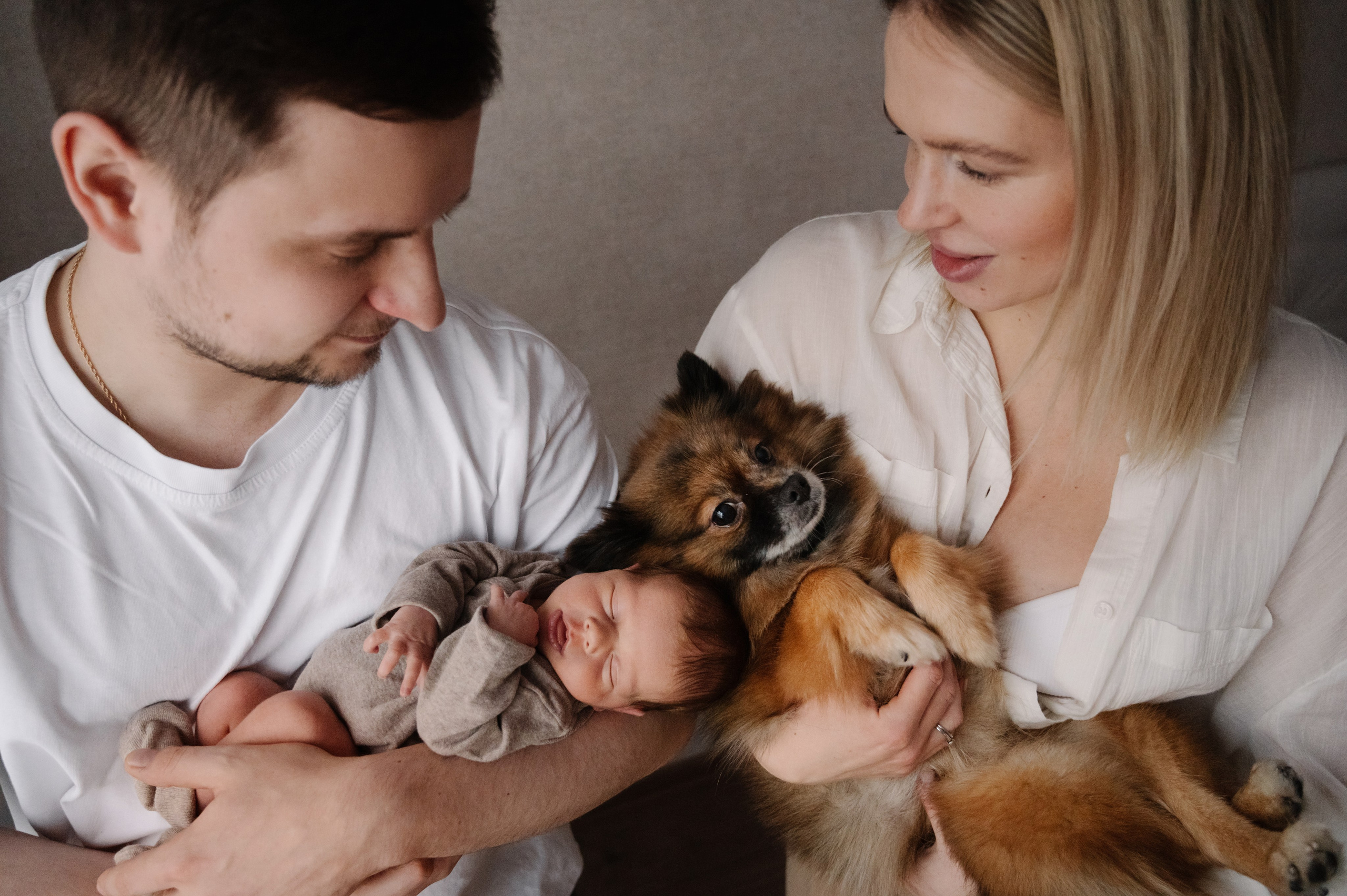 Серия с домашними животными. Фотограф новорожденных малышей в Санкт-Петербурге