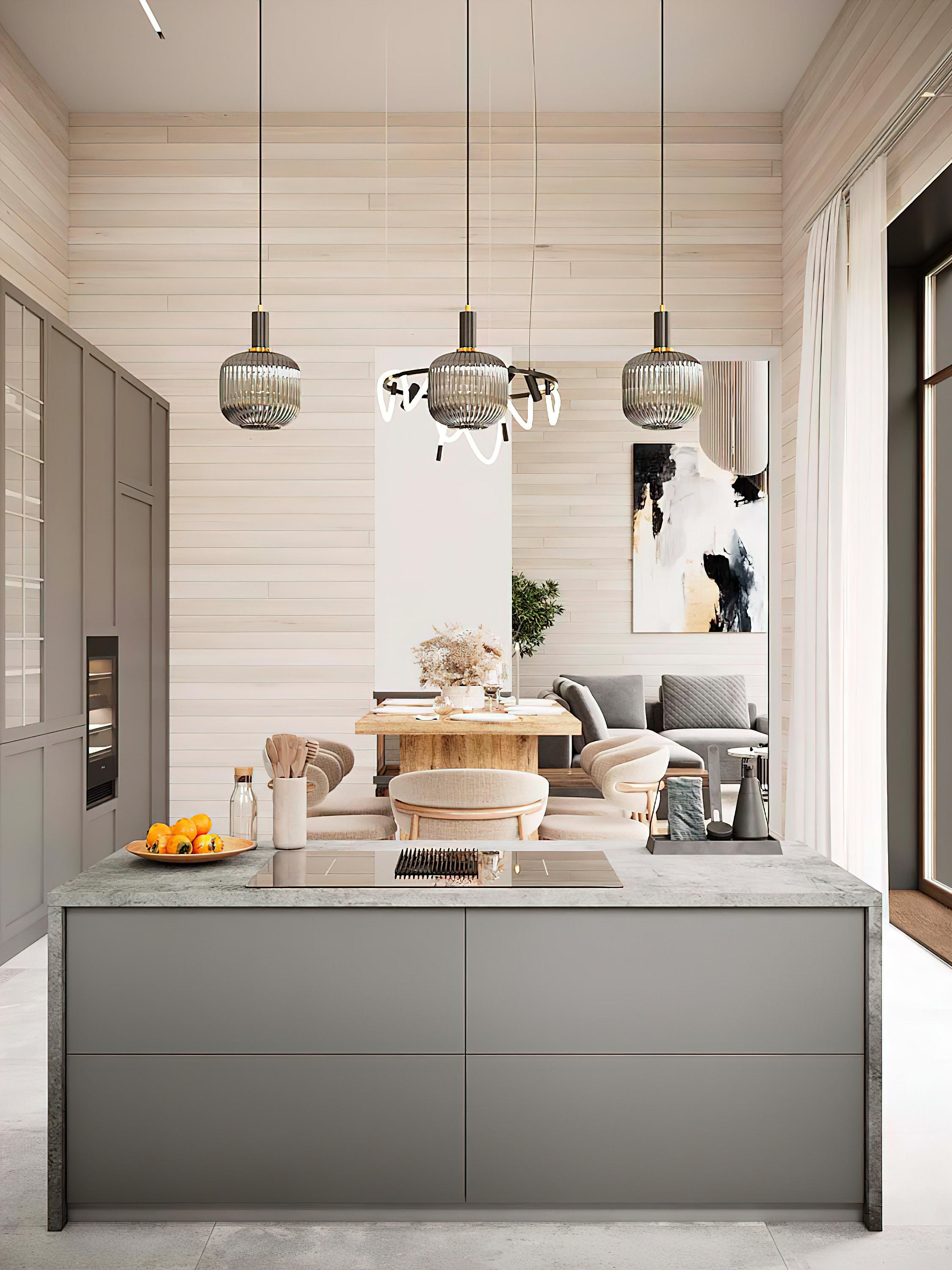 Воздушный и сдержанный интерьер загородного дома. Батракова Наталья дизайнер интерьеров Санкт-Петербург Москва Архангель