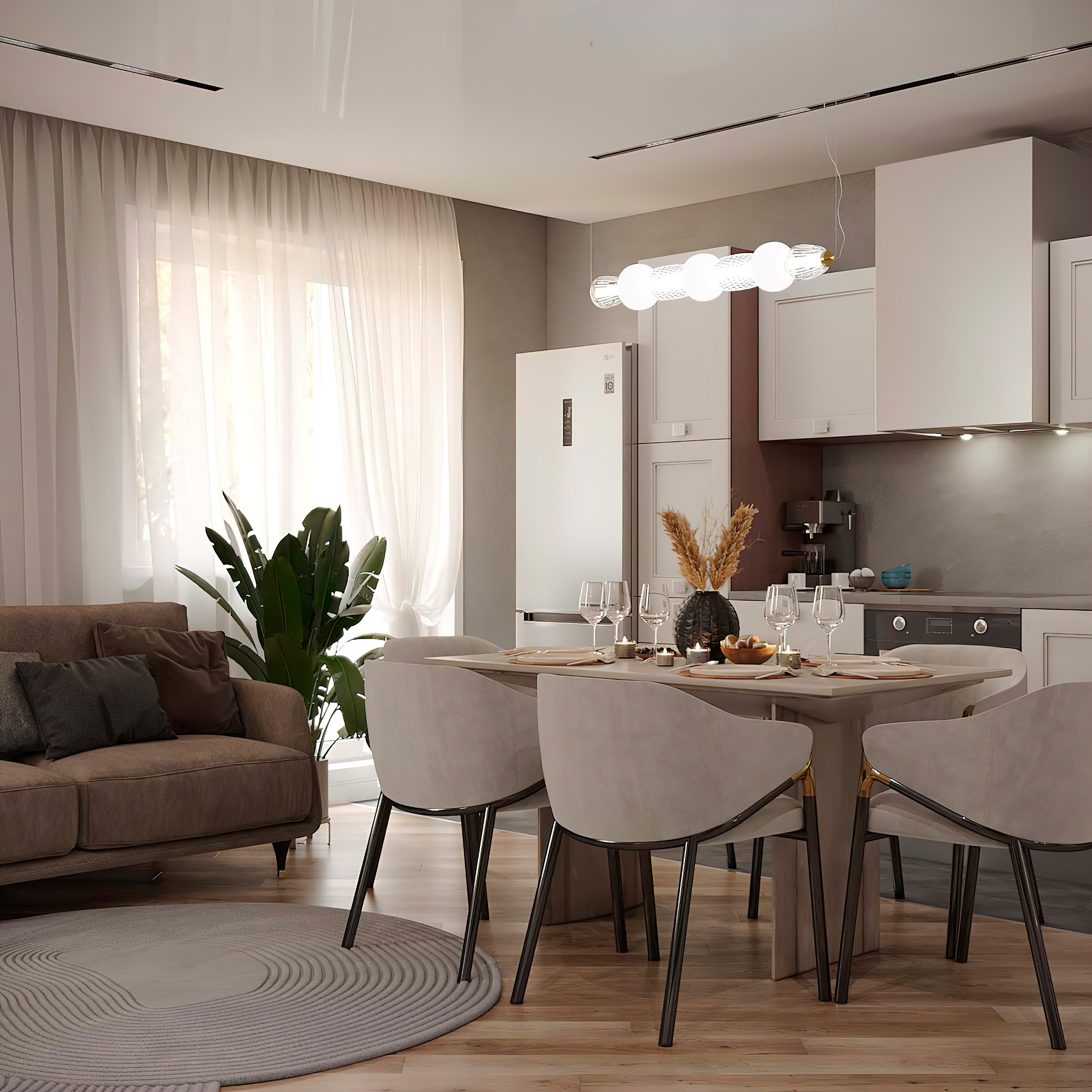 Квартира 100 м² «Нескучный серый и розовый фламинго». Батракова Наталья дизайнер интерьеров Санкт-Петербург Москва Архангель