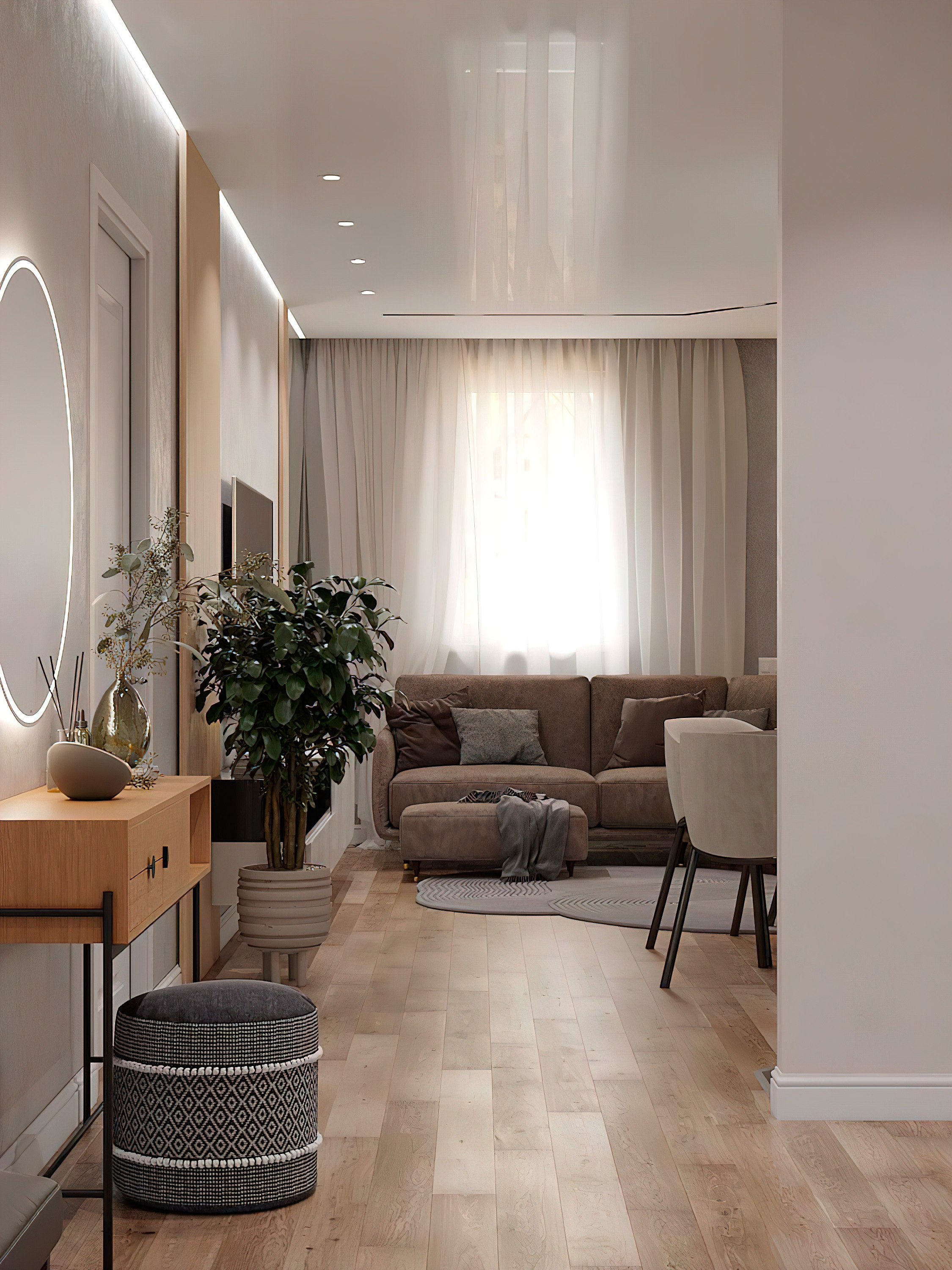 Квартира 100 м² «Нескучный серый и розовый фламинго». Батракова Наталья дизайнер интерьеров Санкт-Петербург Москва Архангель