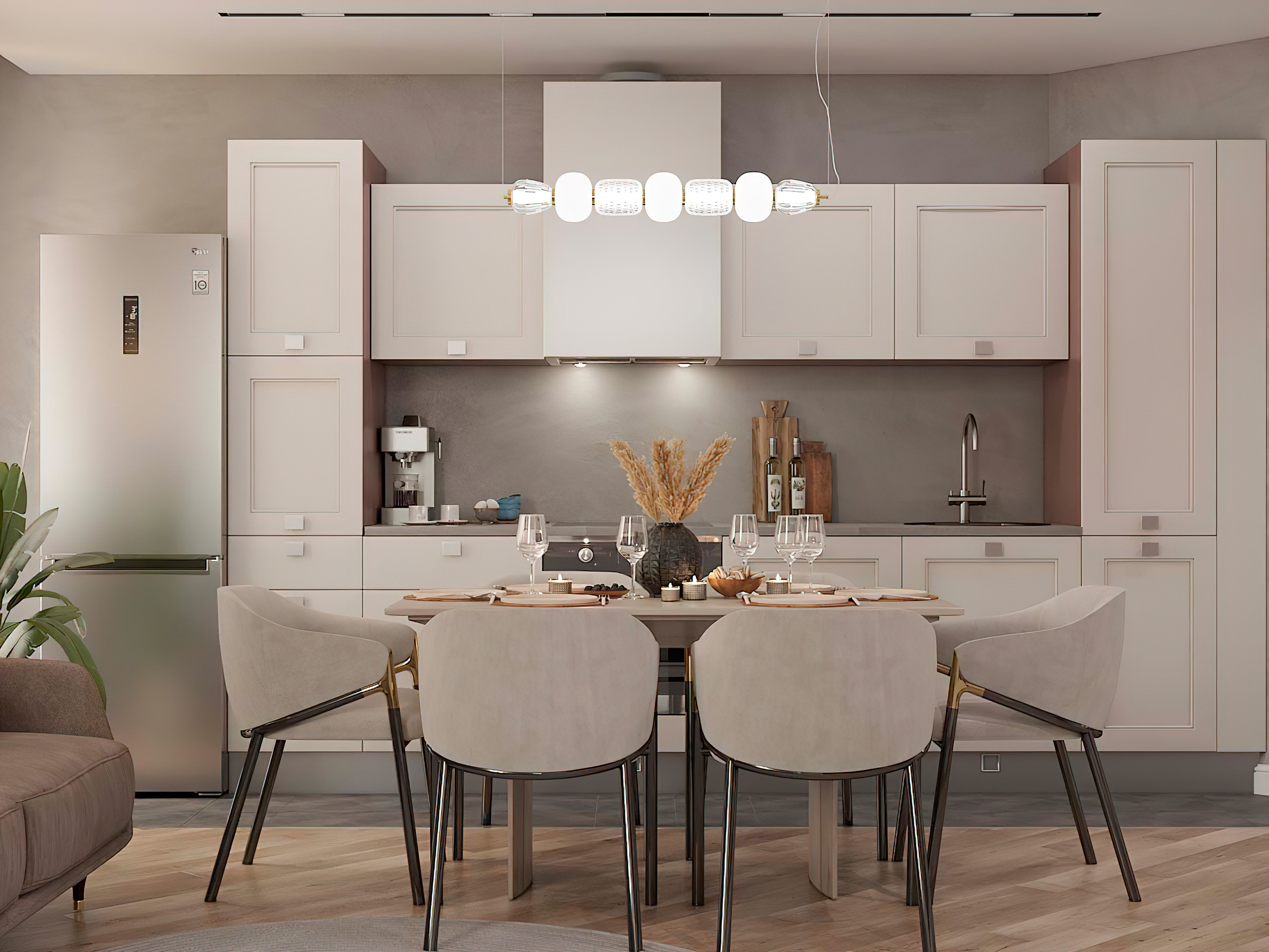 Квартира 100 м² «Нескучный серый и розовый фламинго». Батракова Наталья дизайнер интерьеров Санкт-Петербург Москва Архангель