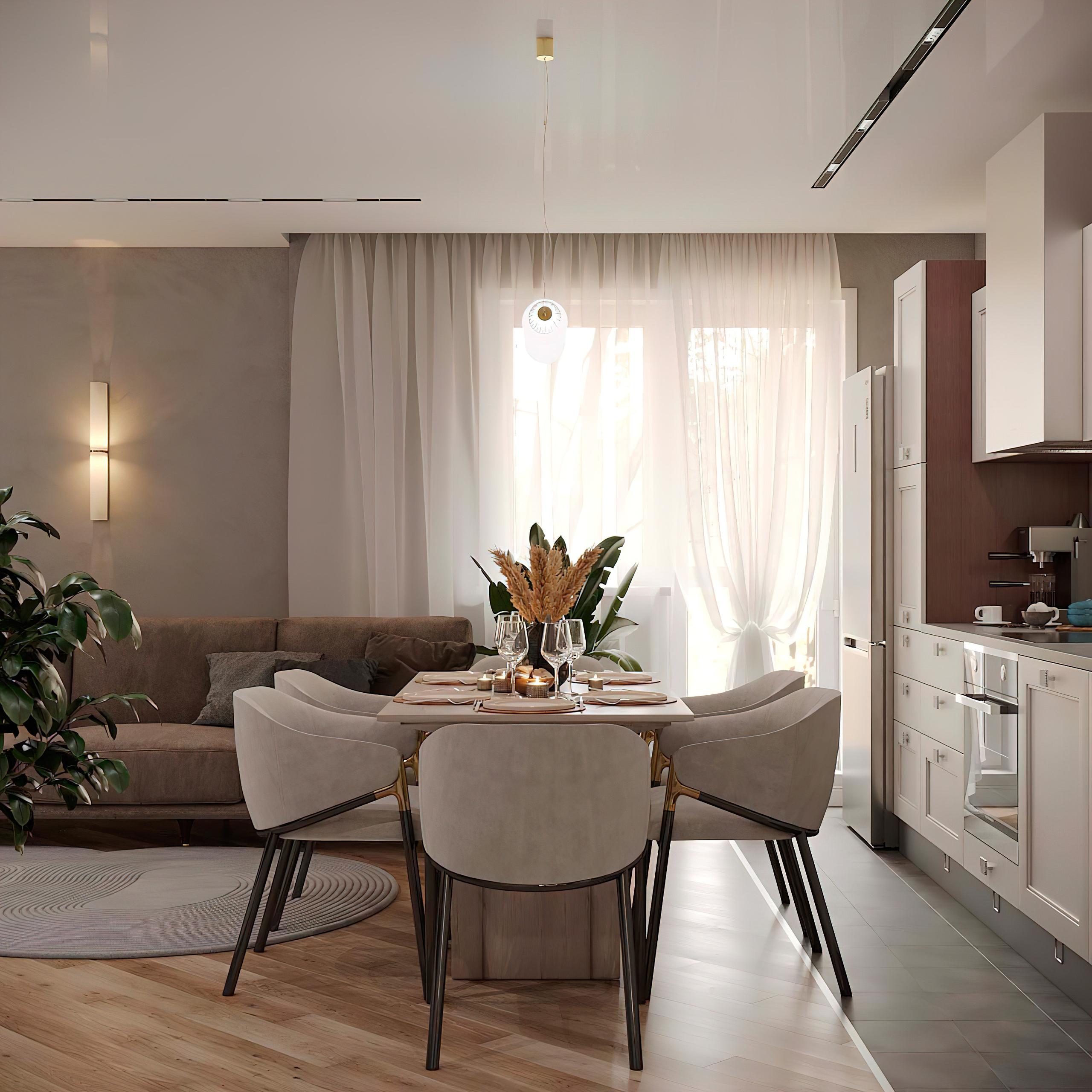 Квартира 100 м² «Нескучный серый и розовый фламинго». Батракова Наталья дизайнер интерьеров Санкт-Петербург Москва Архангель