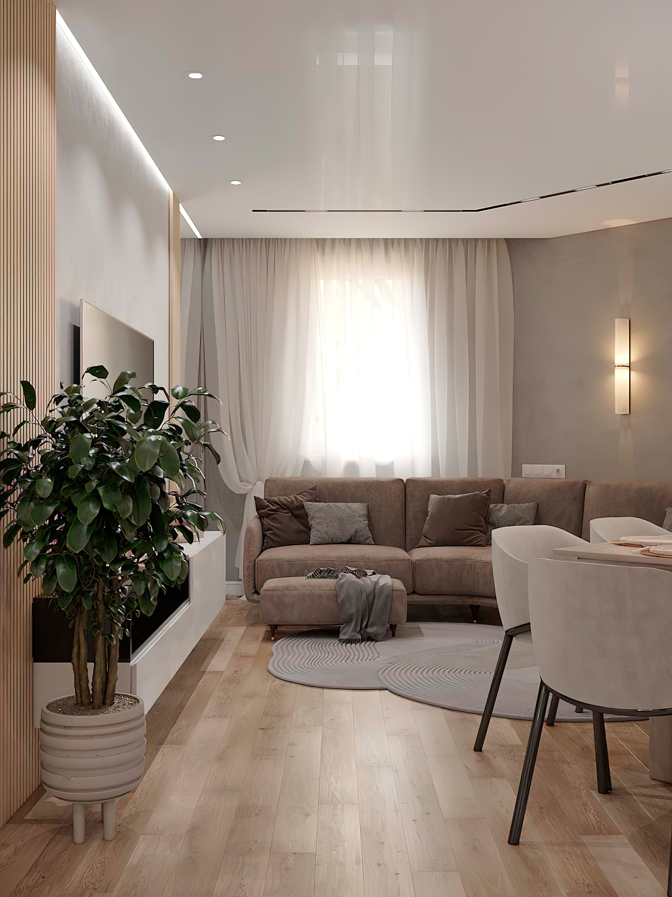 Квартира 100 м² «Нескучный серый и розовый фламинго». Батракова Наталья дизайнер интерьеров Санкт-Петербург Москва Архангель