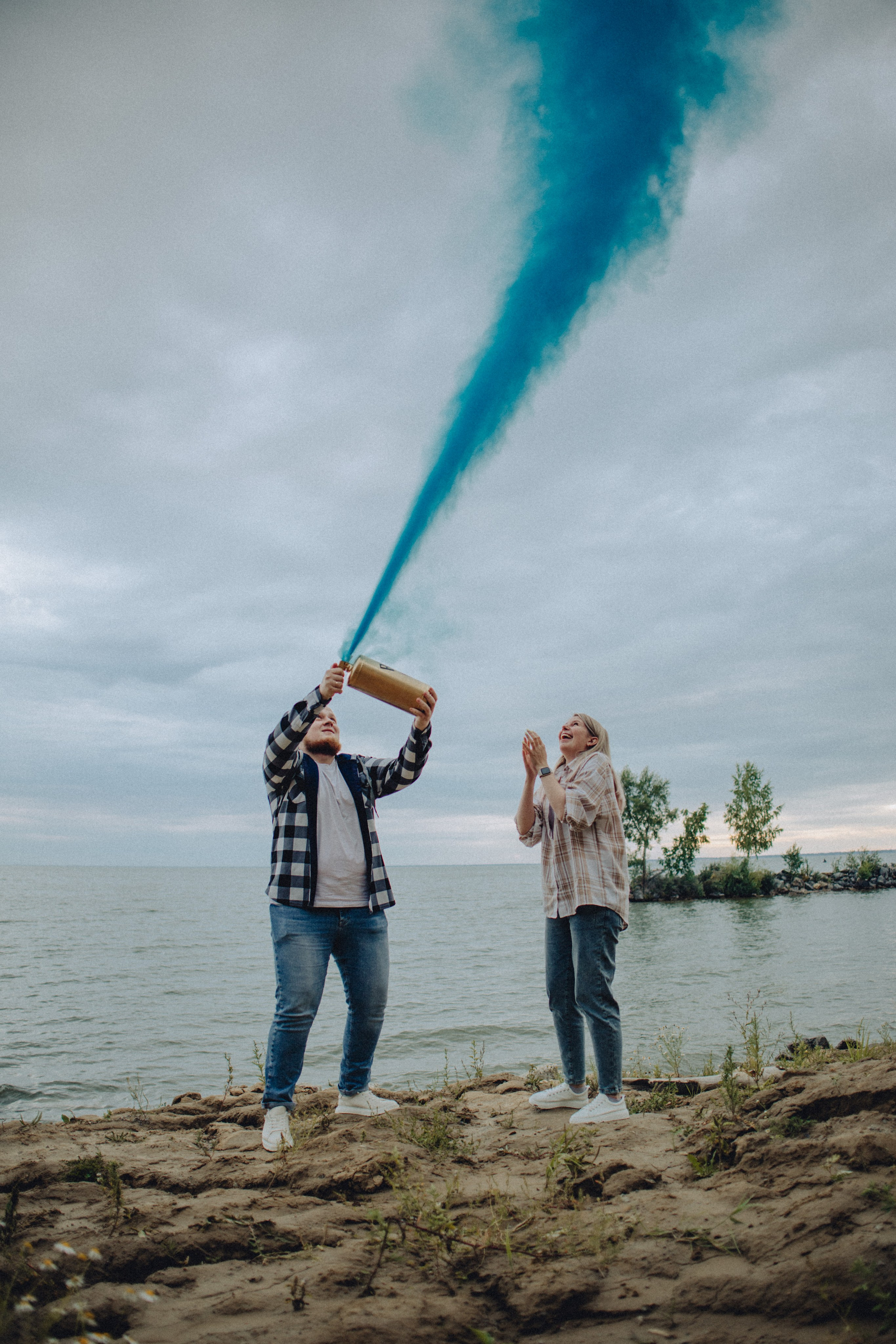 Для Ники | гендер-пати на берегу 🩷💙. Портретный фотограф в Новосибирске