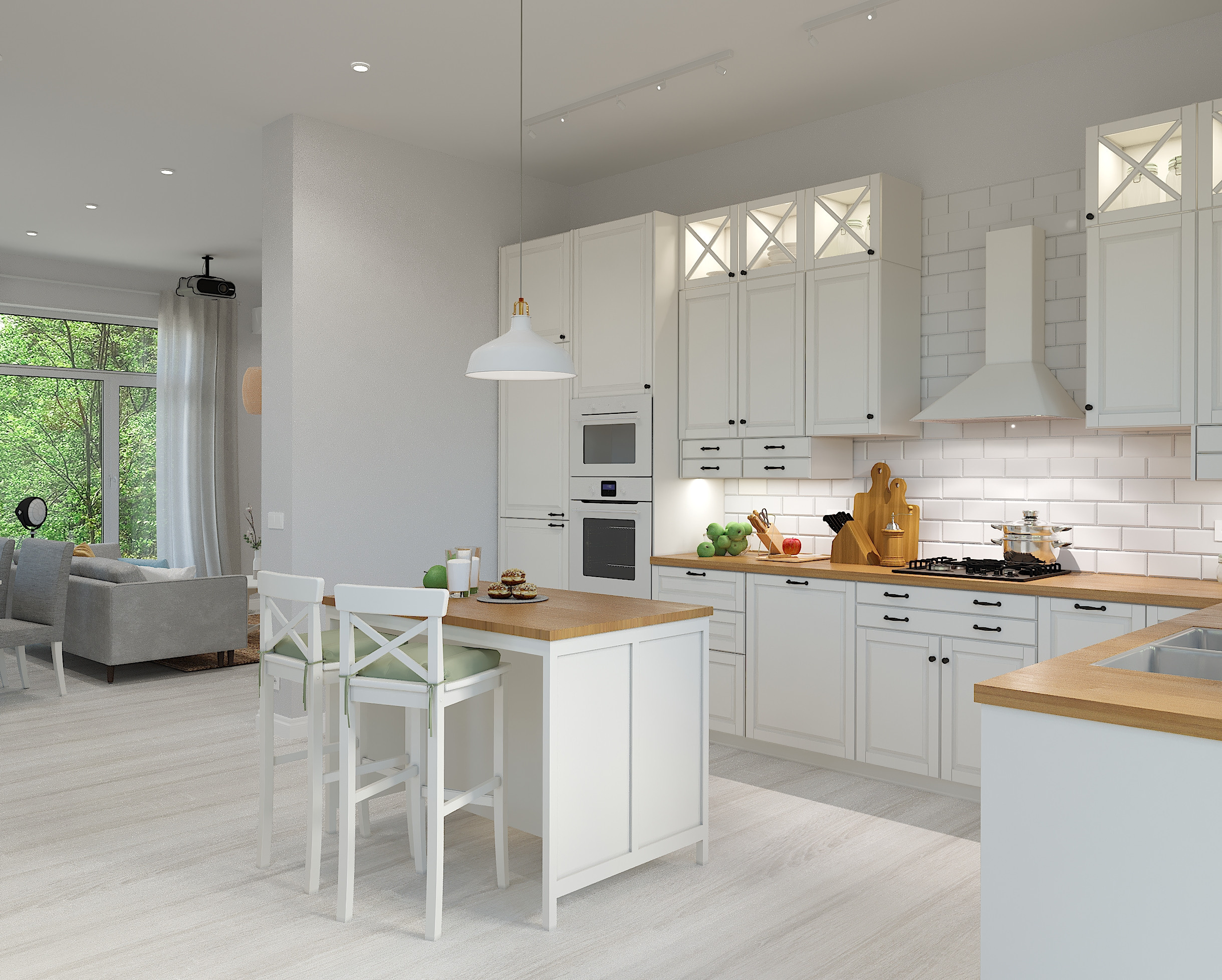 Скандинавский интерьер коттедж г. Екатеринбург. Lina architector | Дизайн интерьера