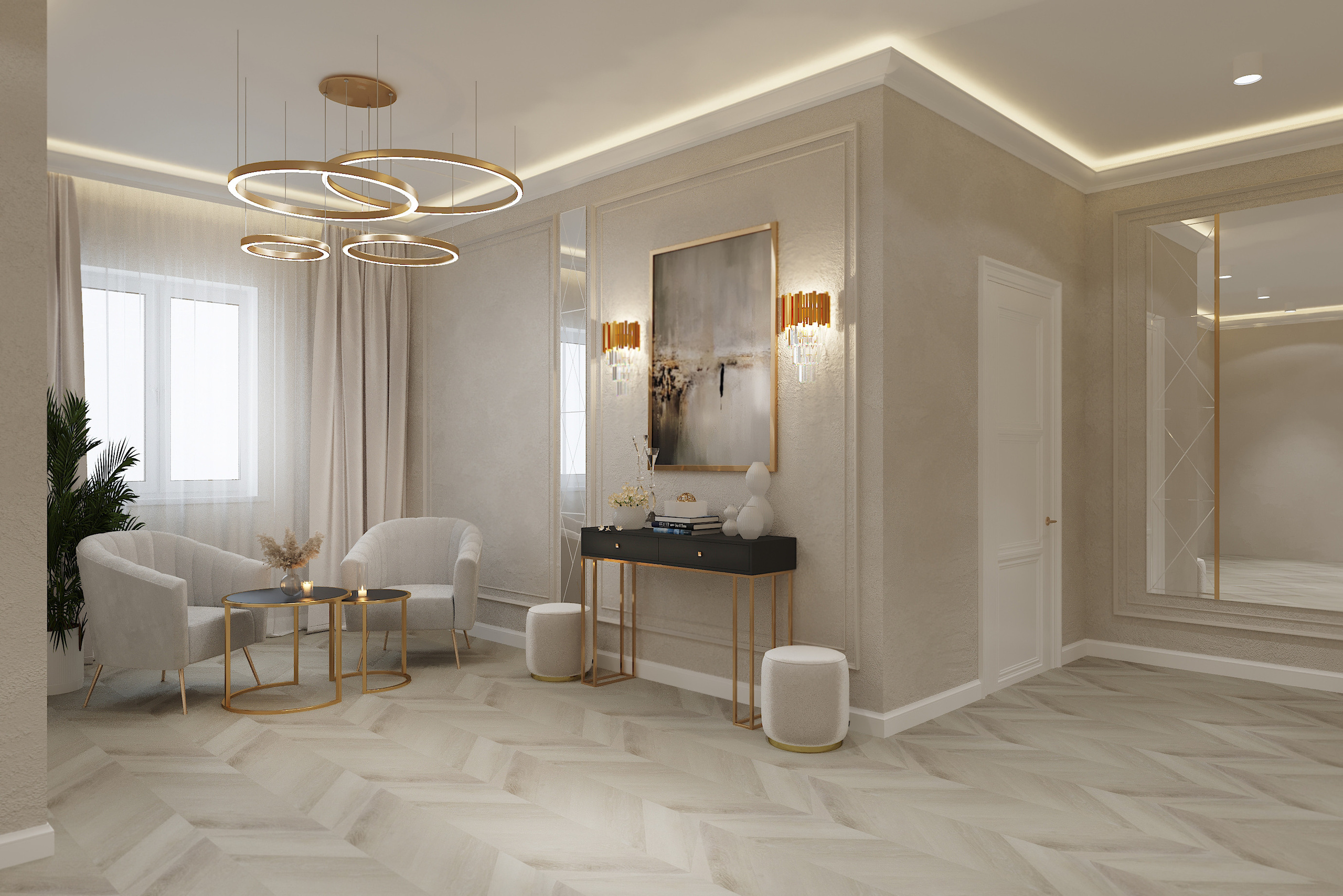 Атмосферная неоклассика коттедж г. Екатеринбург. Lina architector | Дизайн интерьера