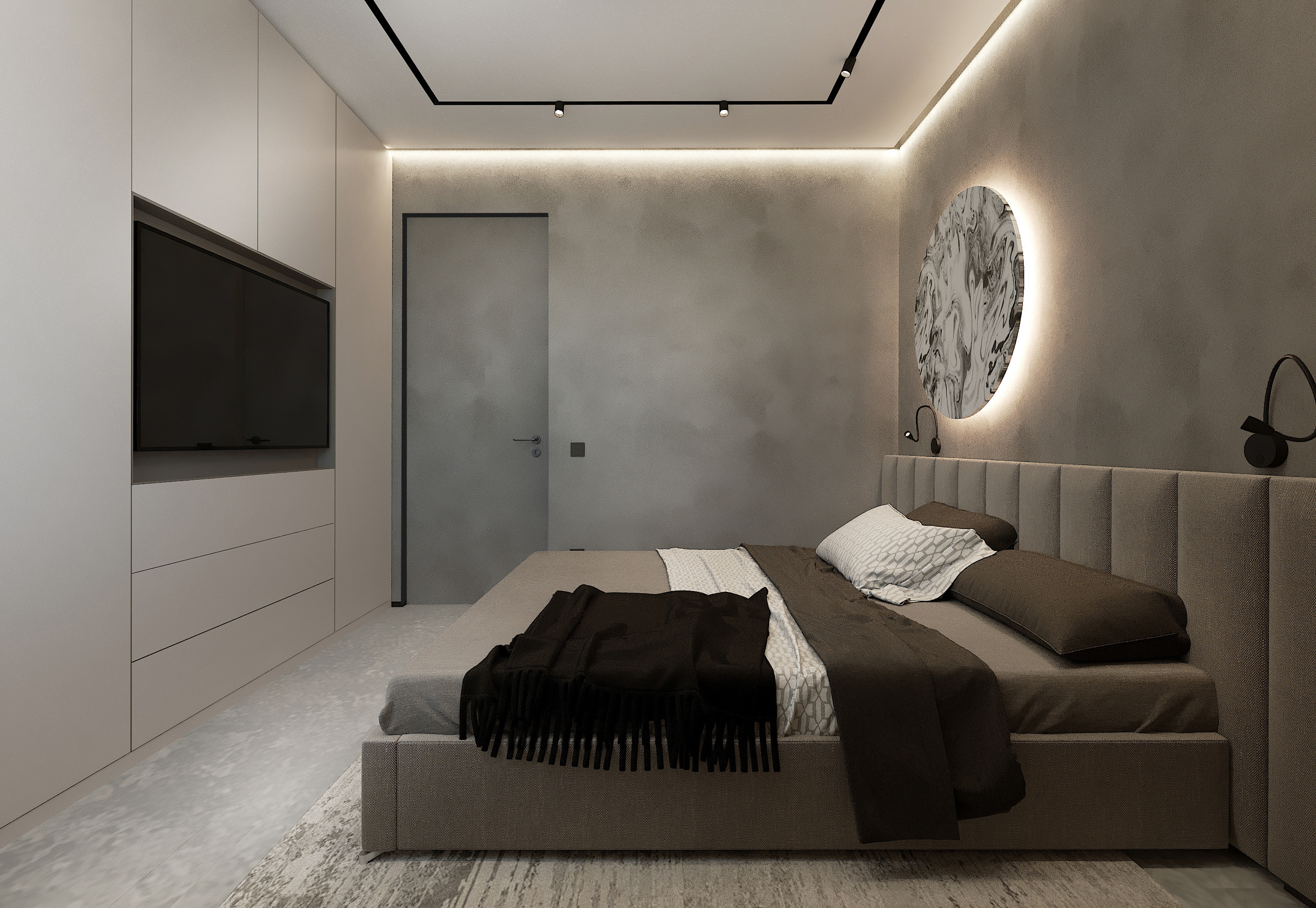 Монохромный интерьер г. Екатеринбург. Lina architector | Дизайн интерьера