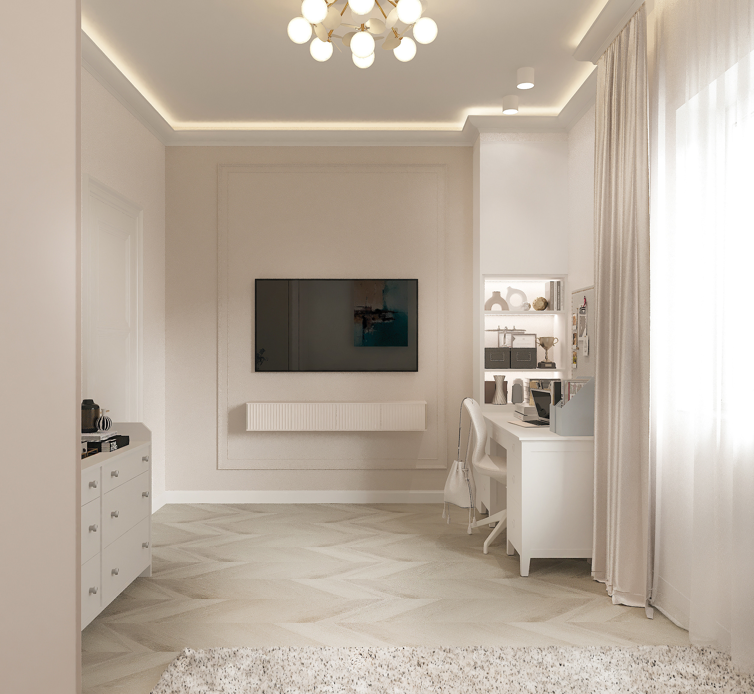 Атмосферная неоклассика коттедж г. Екатеринбург. Lina architector | Дизайн интерьера