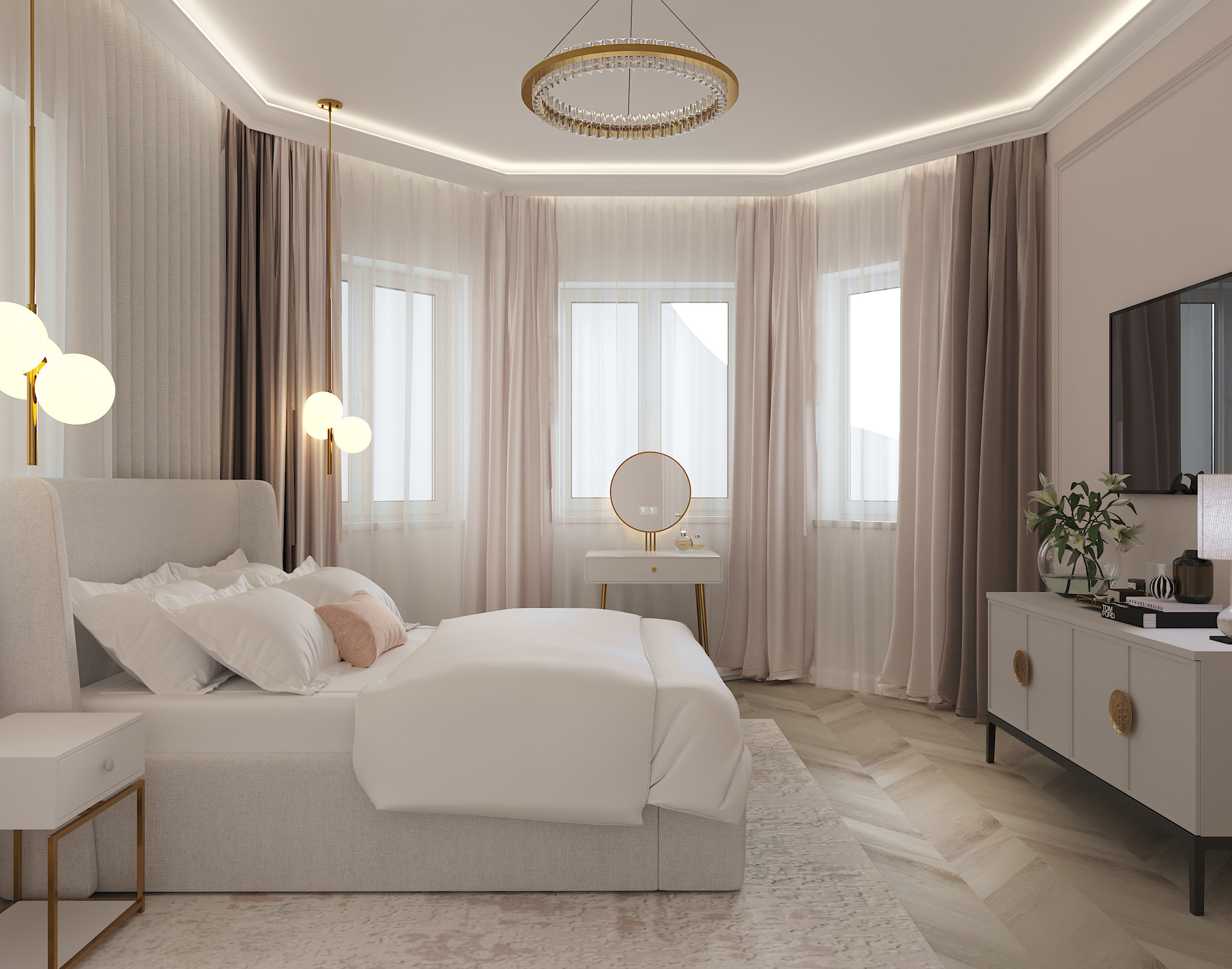 Атмосферная неоклассика коттедж г. Екатеринбург. Lina architector | Дизайн интерьера