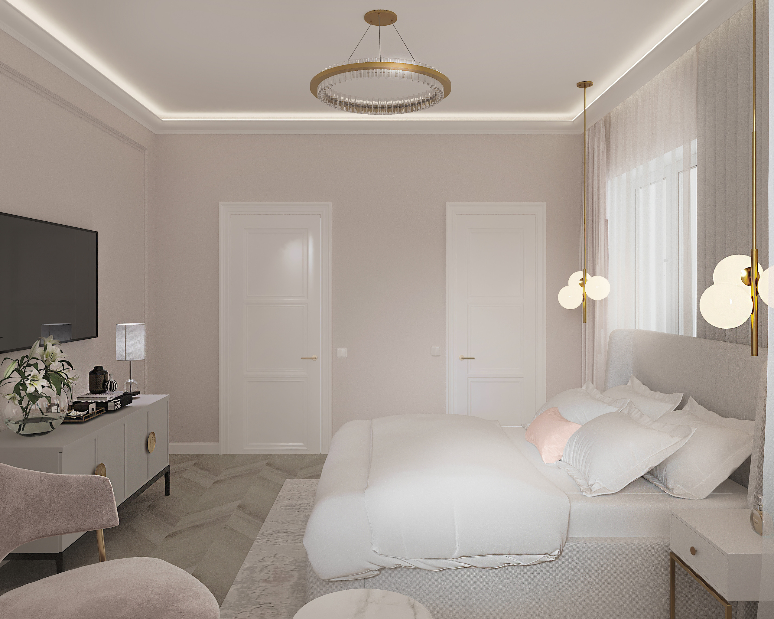 Атмосферная неоклассика коттедж г. Екатеринбург. Lina architector | Дизайн интерьера