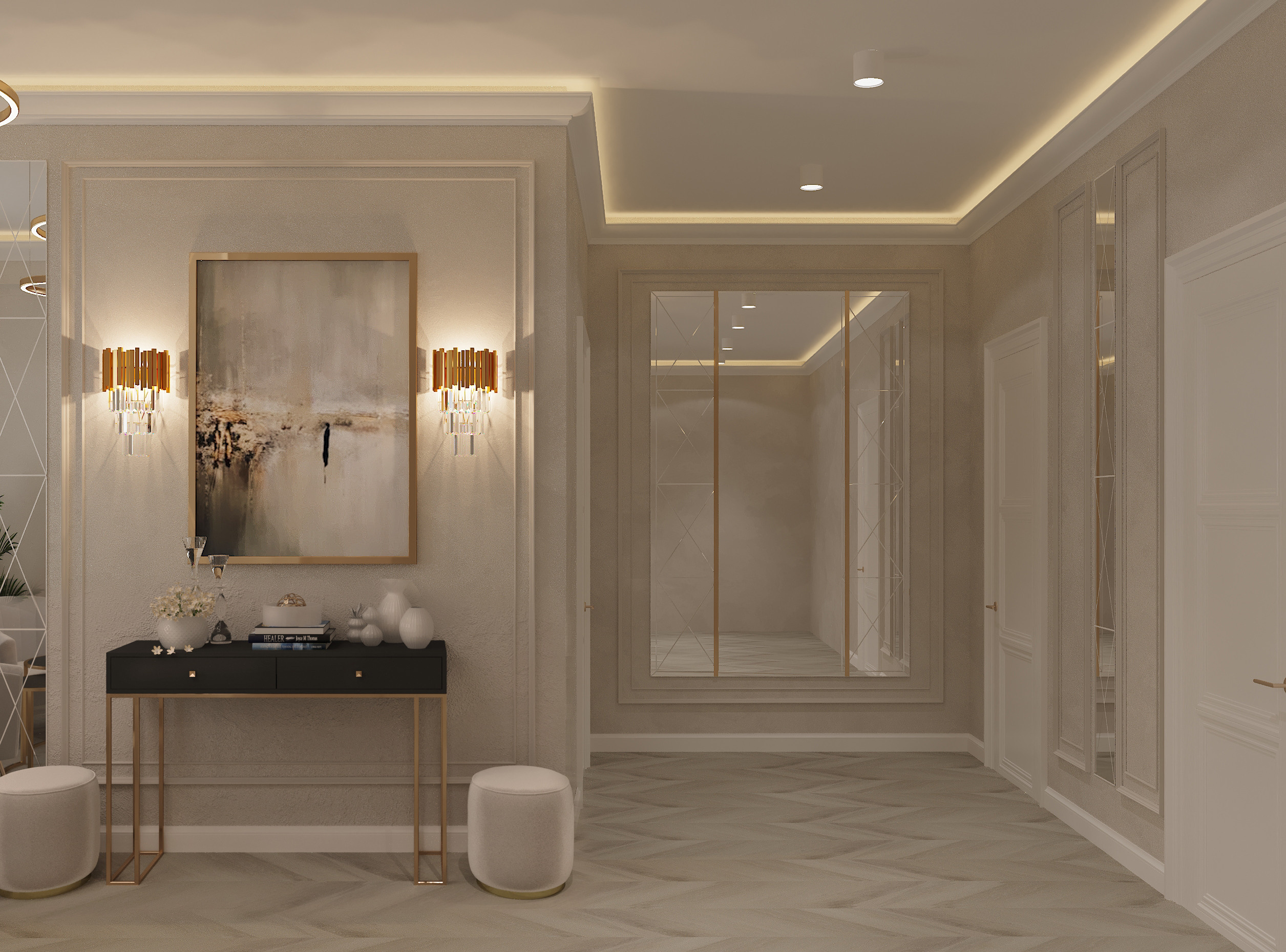 Атмосферная неоклассика коттедж г. Екатеринбург. Lina architector | Дизайн интерьера