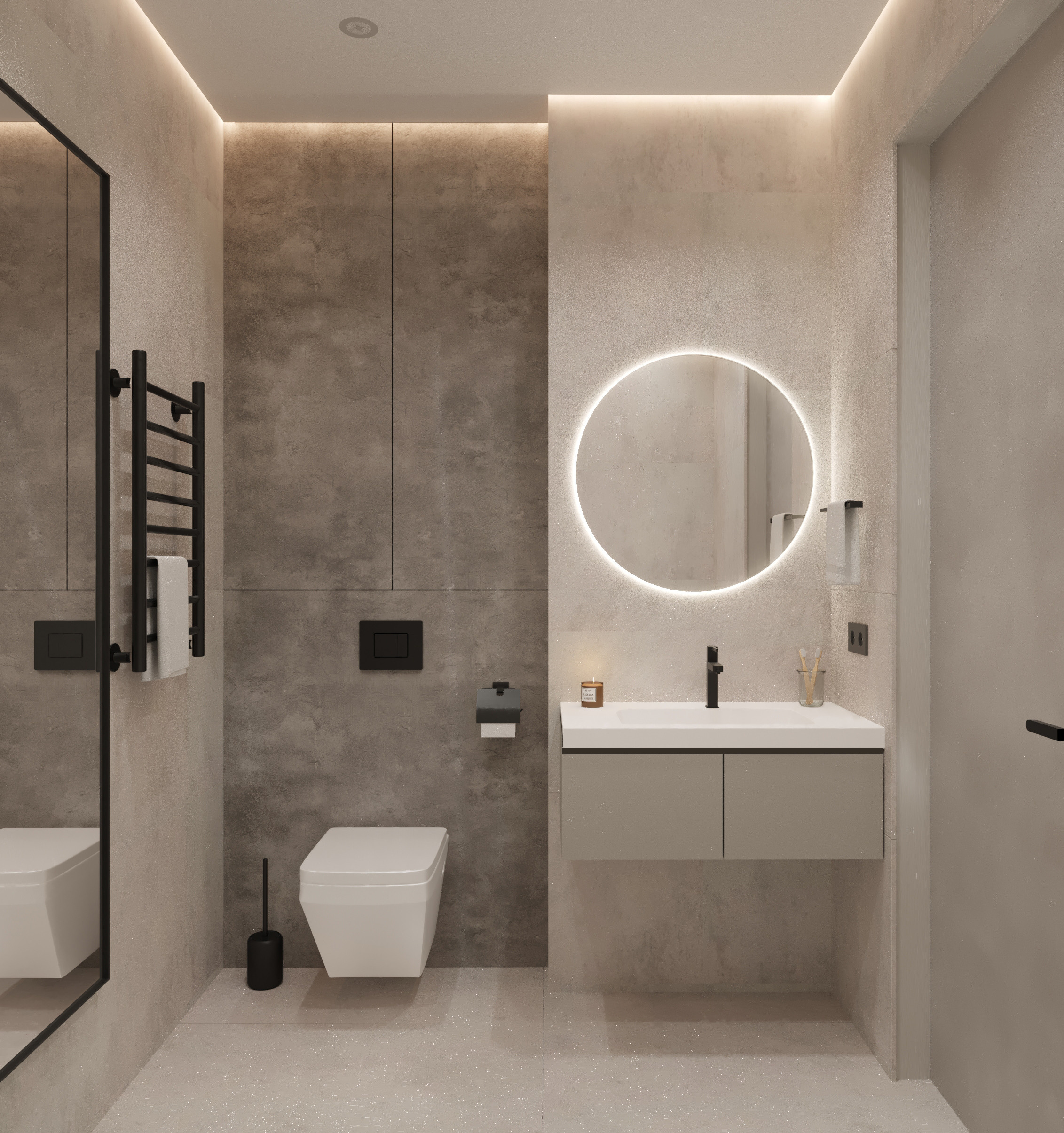 Монохромный интерьер г. Екатеринбург. Lina architector | Дизайн интерьера