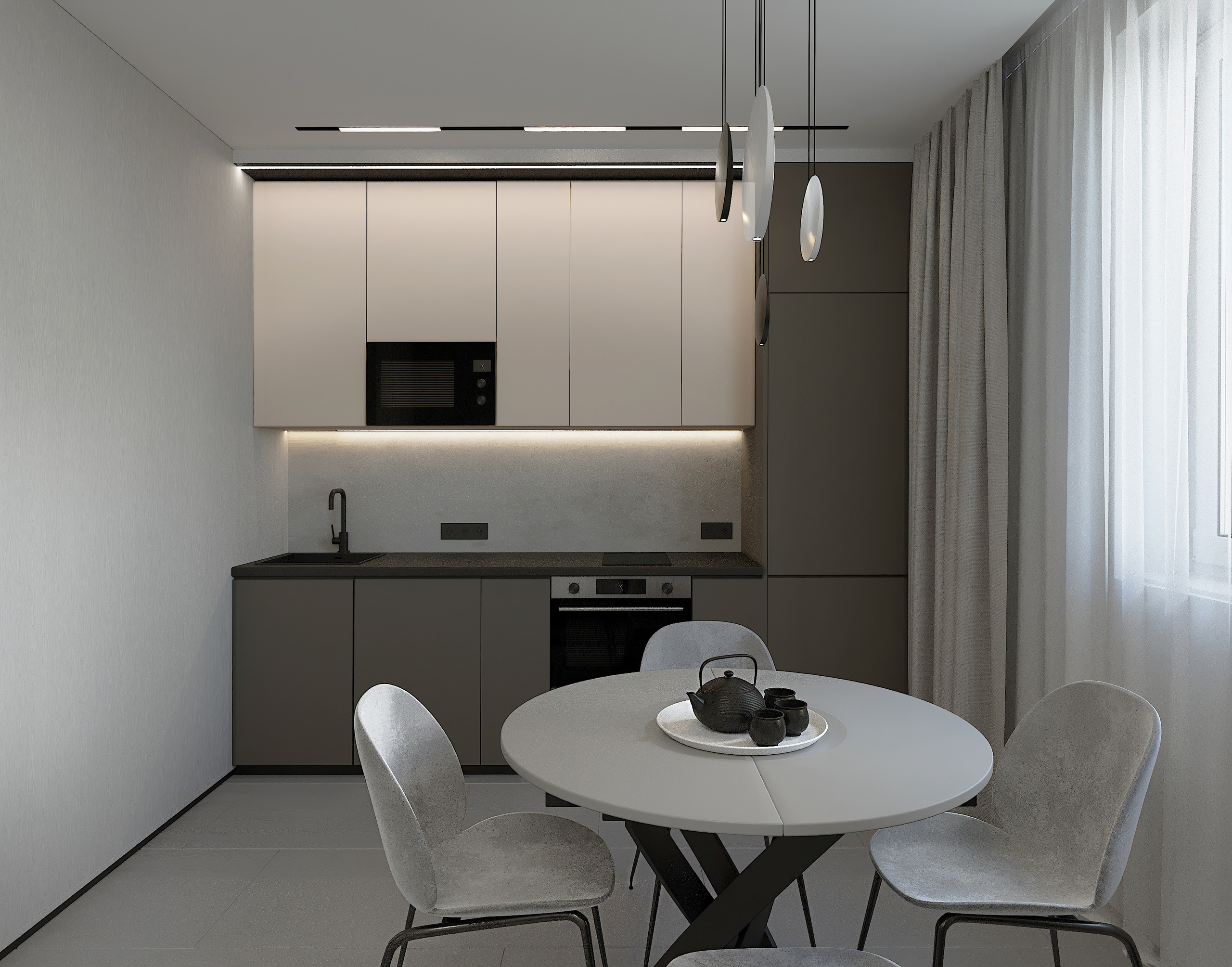 Монохромный интерьер г. Екатеринбург. Lina architector | Дизайн интерьера