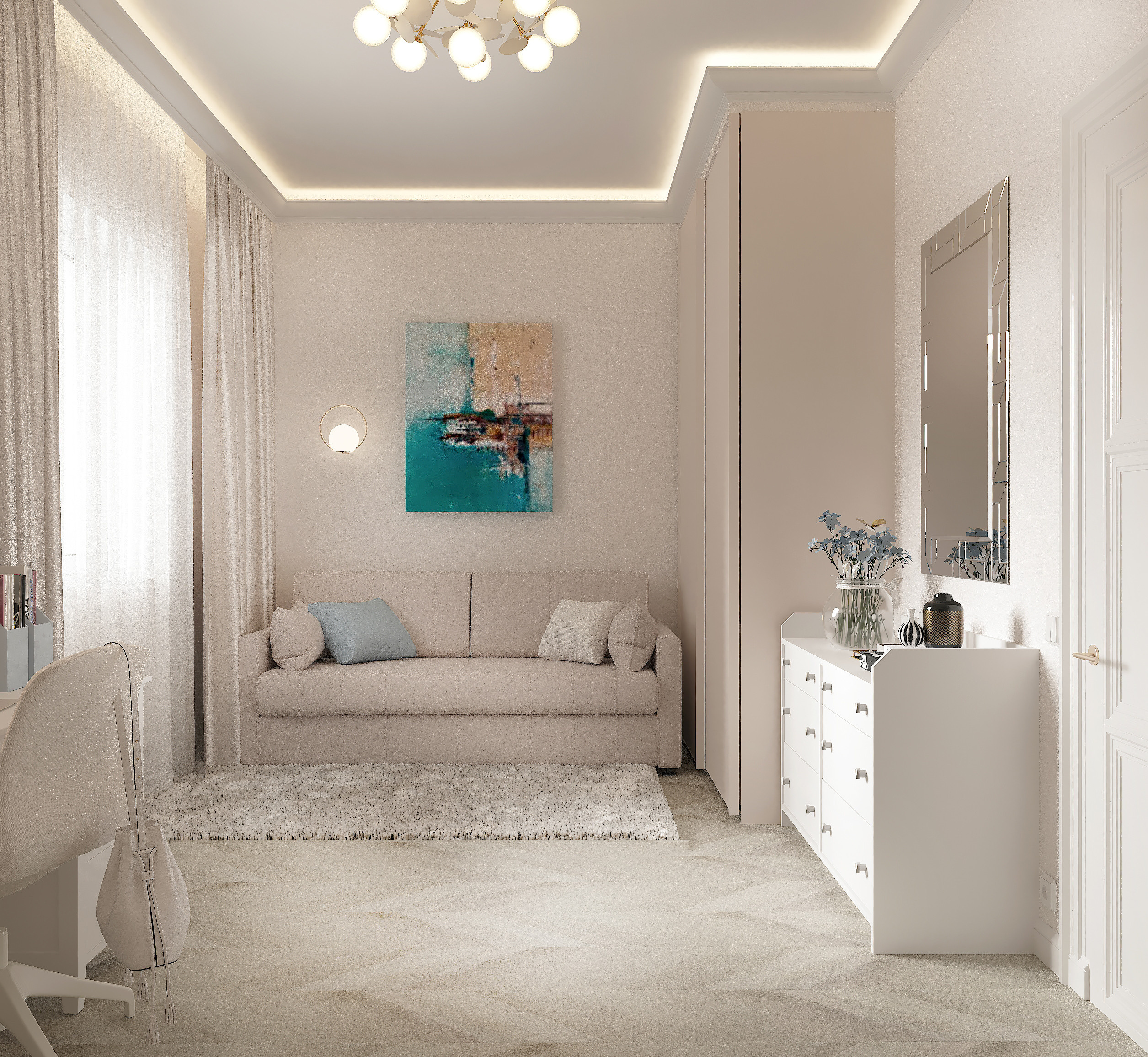 Атмосферная неоклассика коттедж г. Екатеринбург. Lina architector | Дизайн интерьера