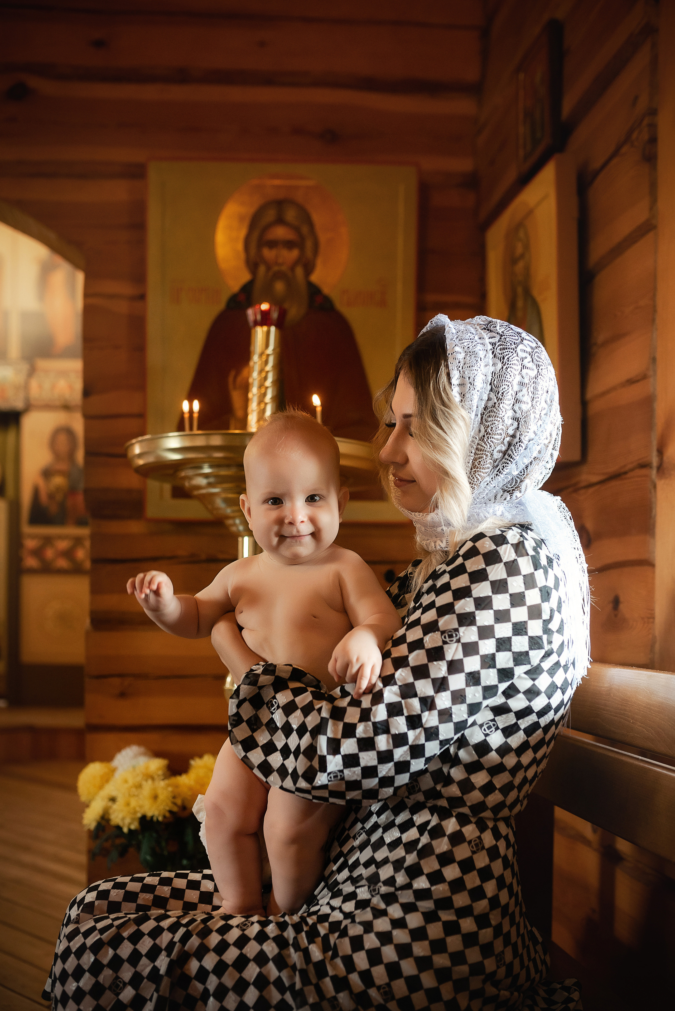 Крещение Дарьи в храме преп. Сергия Радонежского. Семейный фотограф в Ростове-на-Дону Татьяна Литвинова