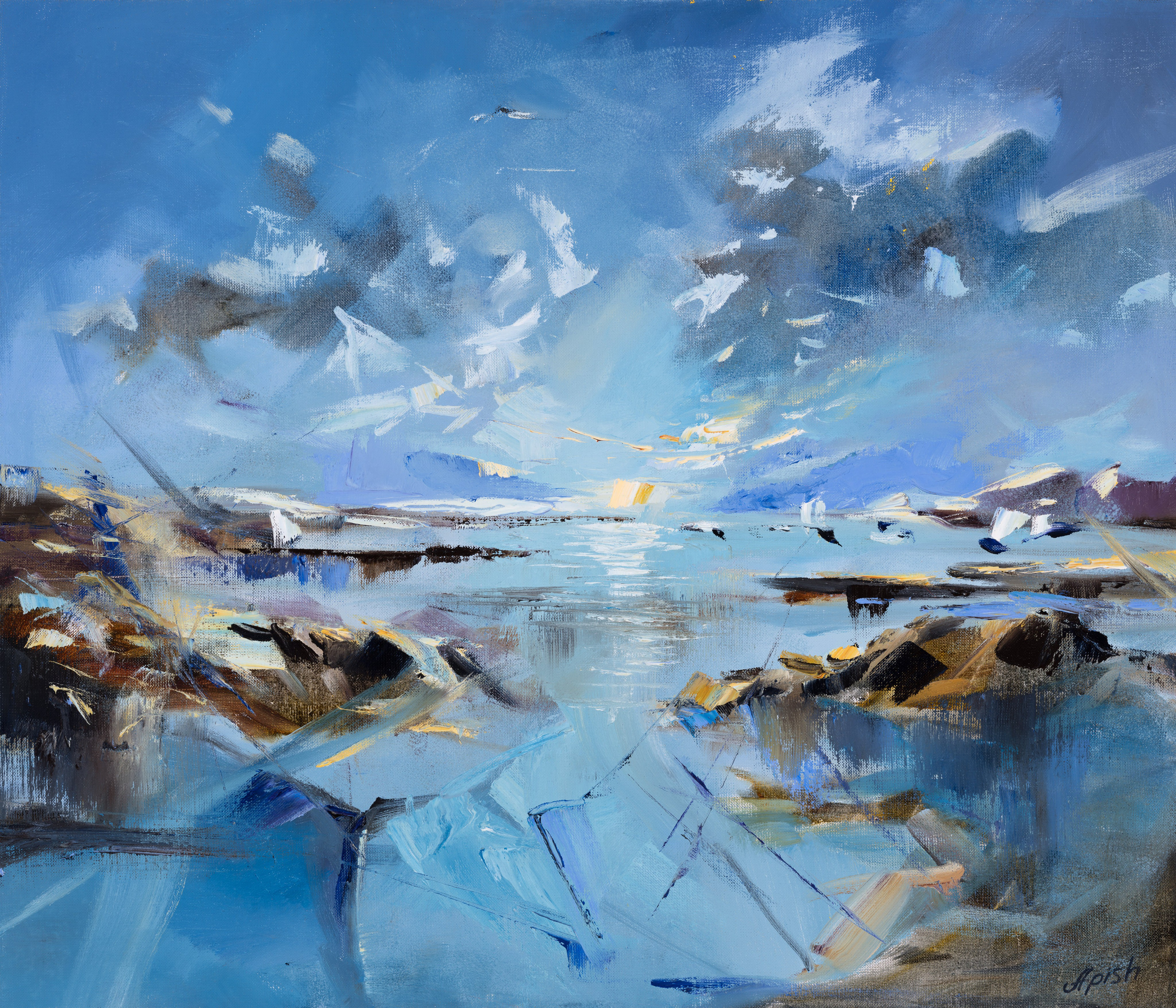 «Морская безмятежность» - художник Алексей Апиш (холст, масло, 60x70 см, 2023)