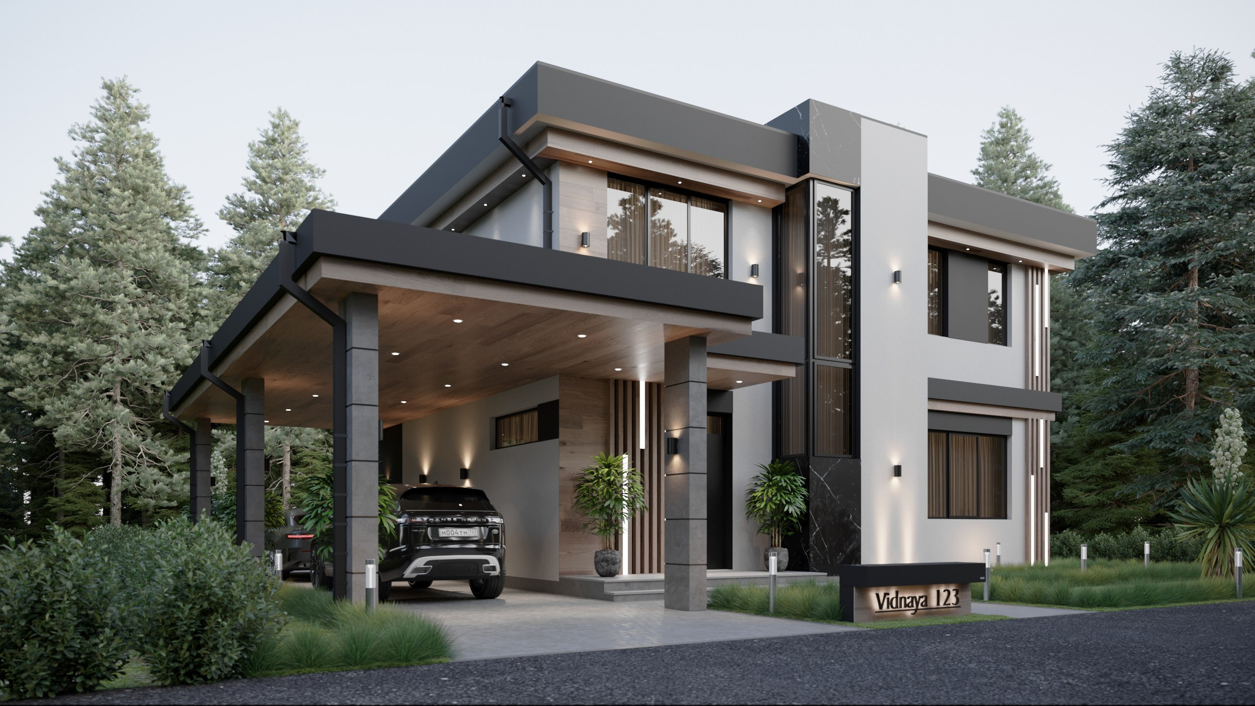 Двухэтажный дом в современном стиле в п.Мысхако общей площадью 217 кв.м. Архитектор Вера Каракезиди