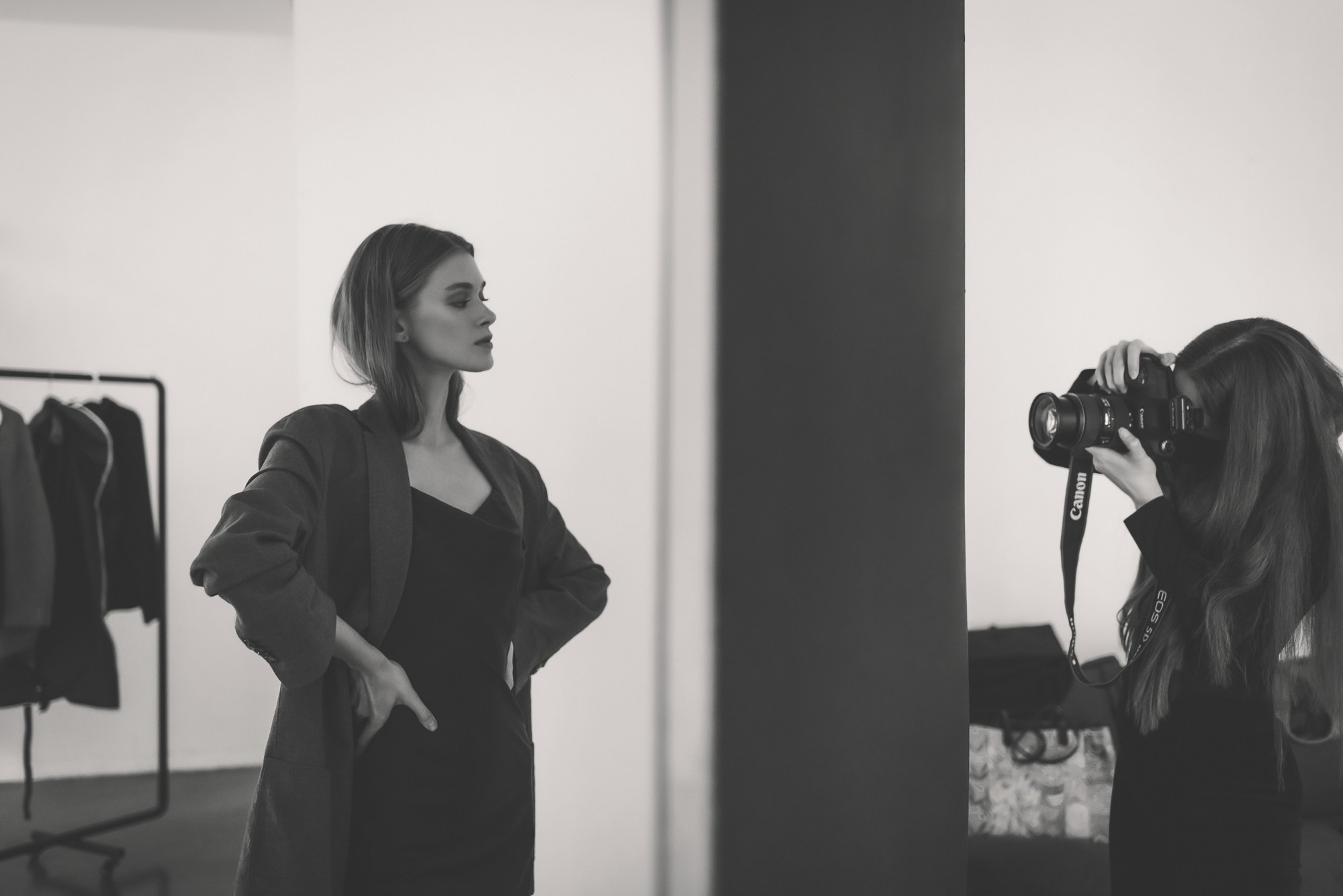 чб портрет модели