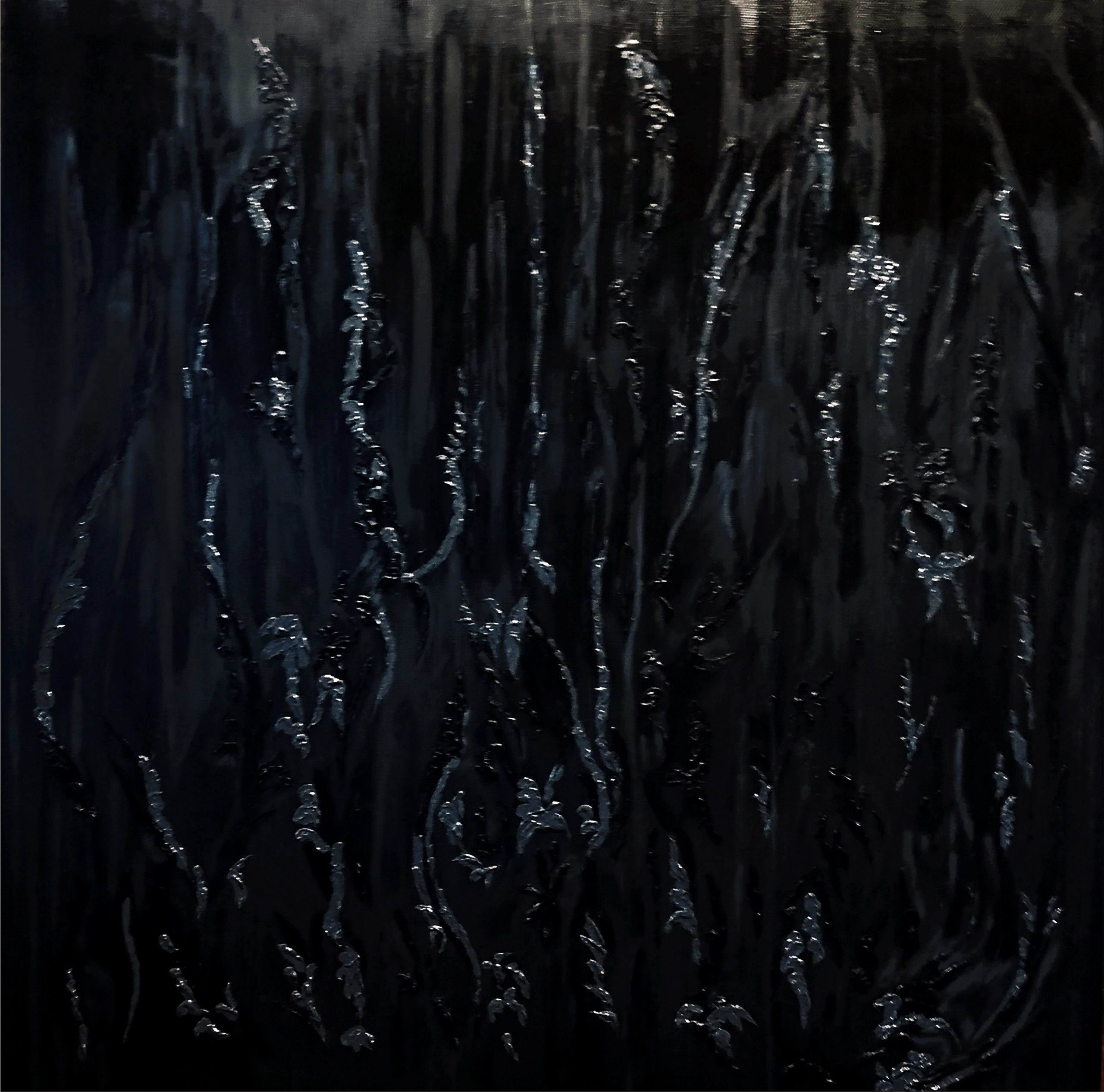 Абстракция. Картина выполнена в черном и темно-серых тонах с элементами в стиле импасто. Иллюзии.