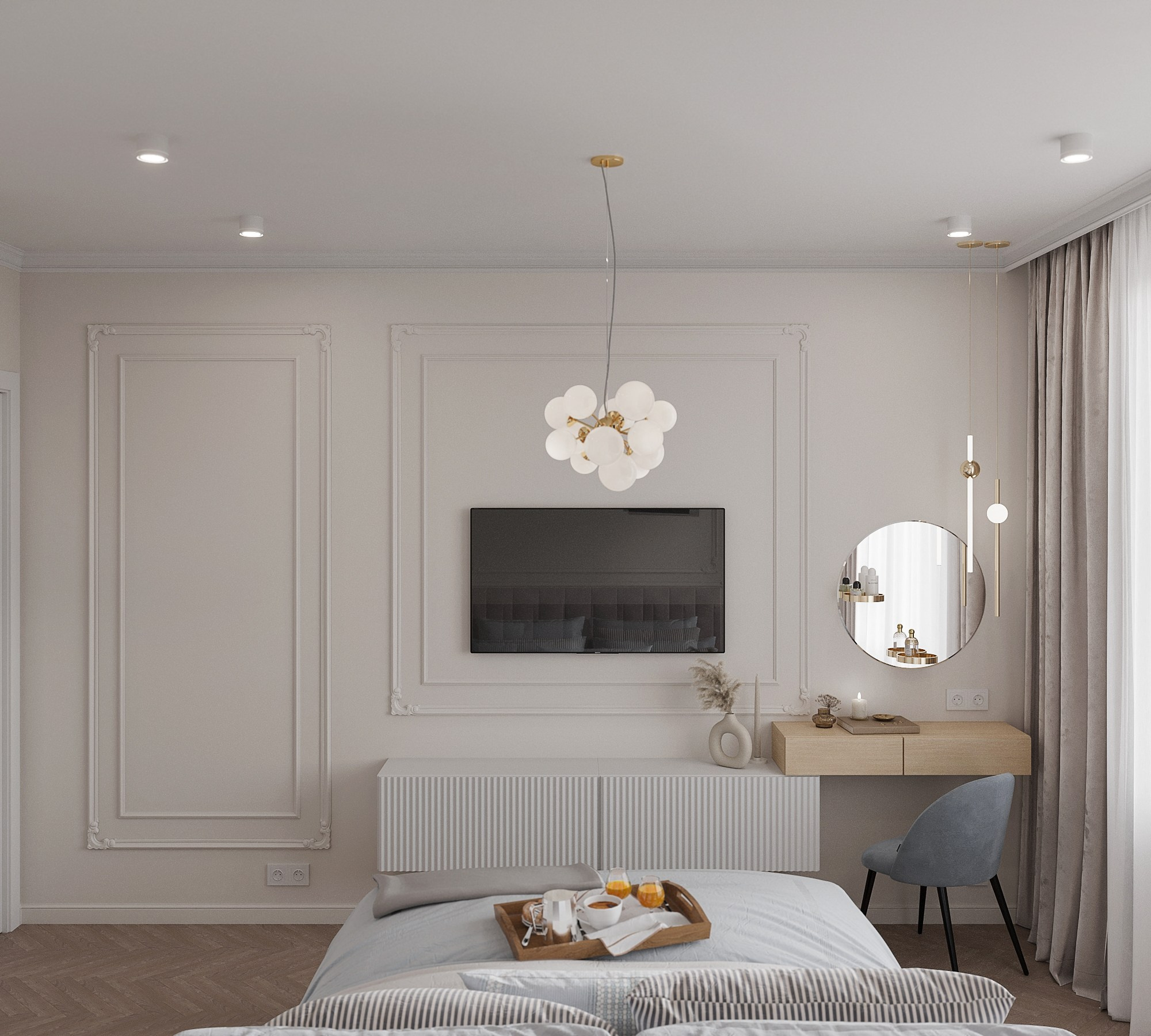 Однакомнатная с яркими акцентами. Интерьерный 3Д Визуализатор Маргарита Оберемко