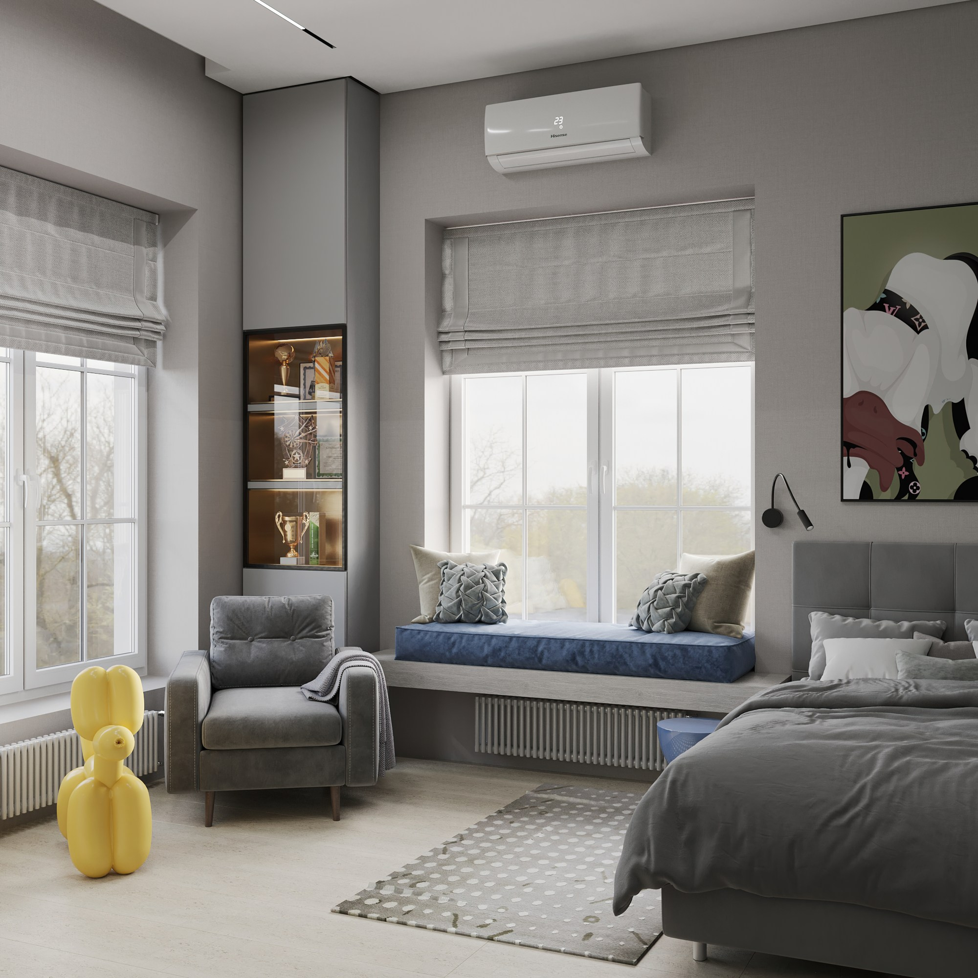 Второй этаж 2-х этажного дома. Интерьерный 3Д Визуализатор Маргарита Оберемко