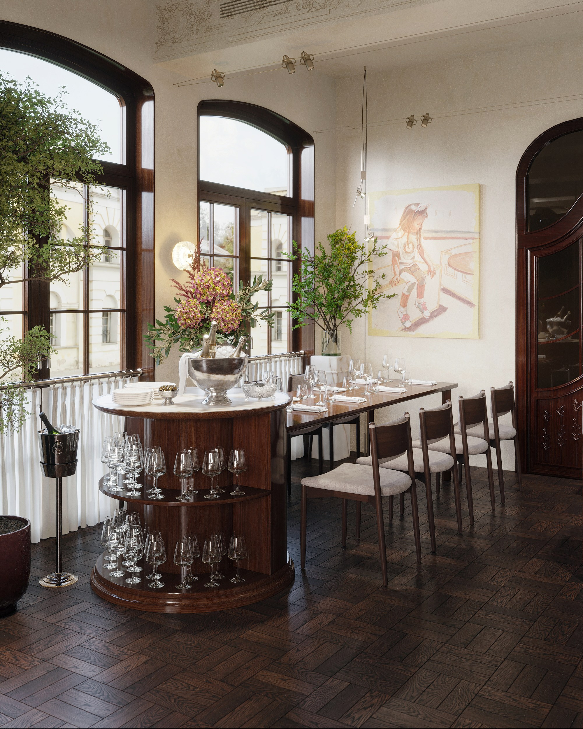Restaurant in Moscow. Renders by TATYANA SHEVCHENKO
