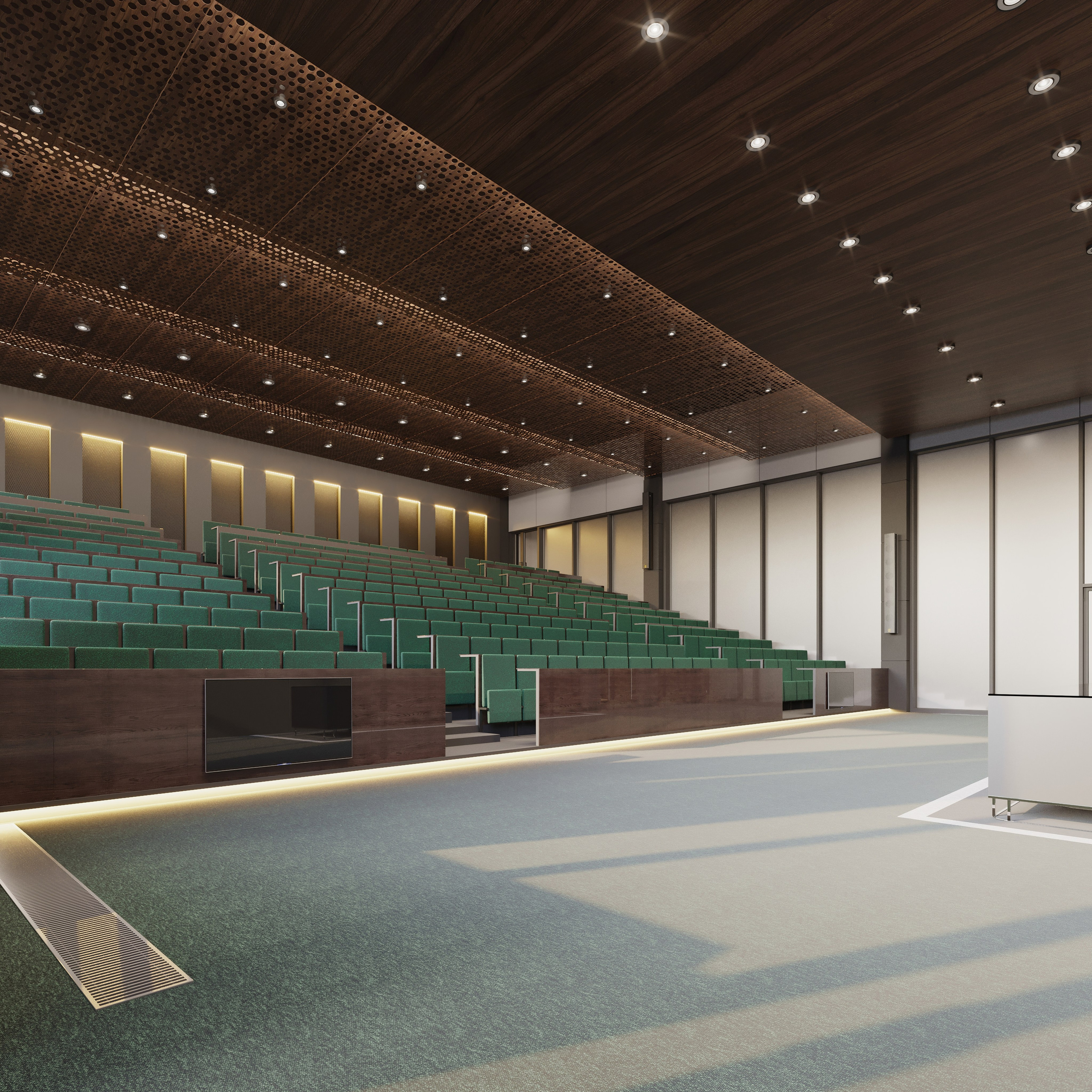 Marine Institute Auditorium — 3D Visualization of Educational Hall. 3D INTERIOR AND ARCHITECTURE VISUALIZATION