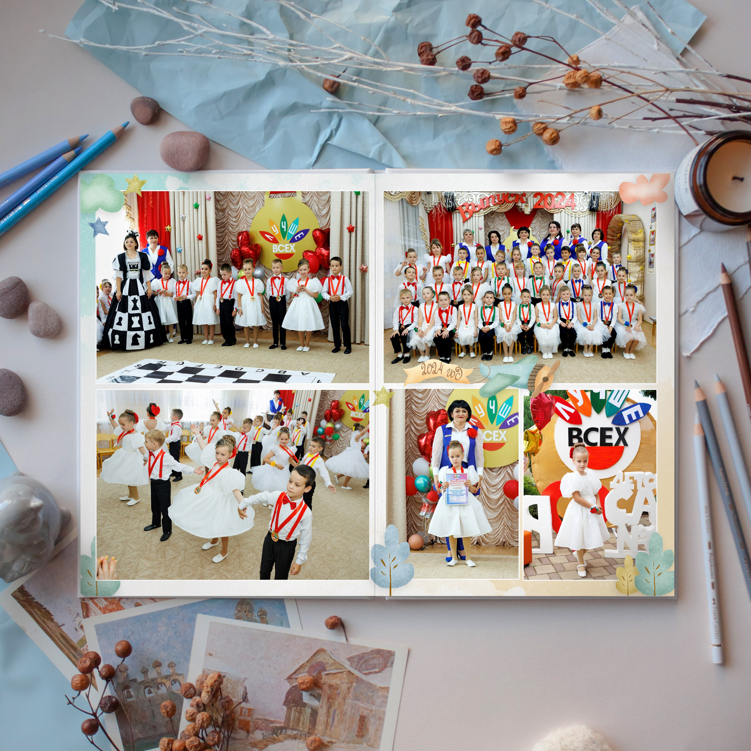 Образцы выпускных фотокниг для детского сада. Детский школьный и семейный фотограф в Краснодаре