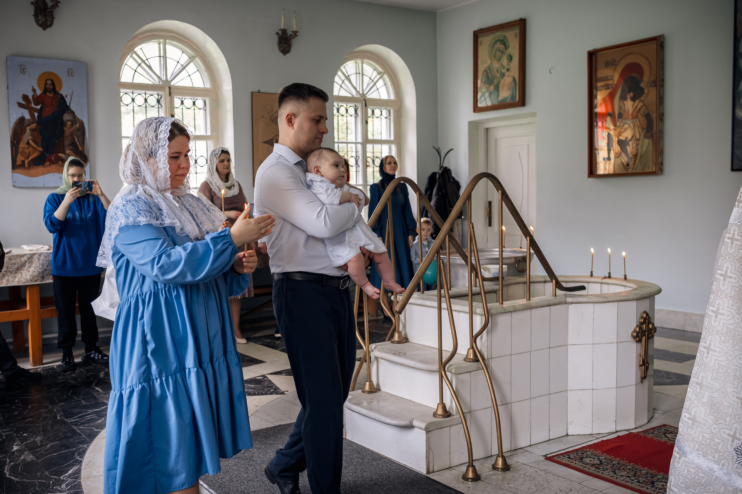 Крещение в Храме Влахернской иконы Божией Матери в Кузьминках. Профессиональный фотограф в Москве и Мо Мария Шантарёва