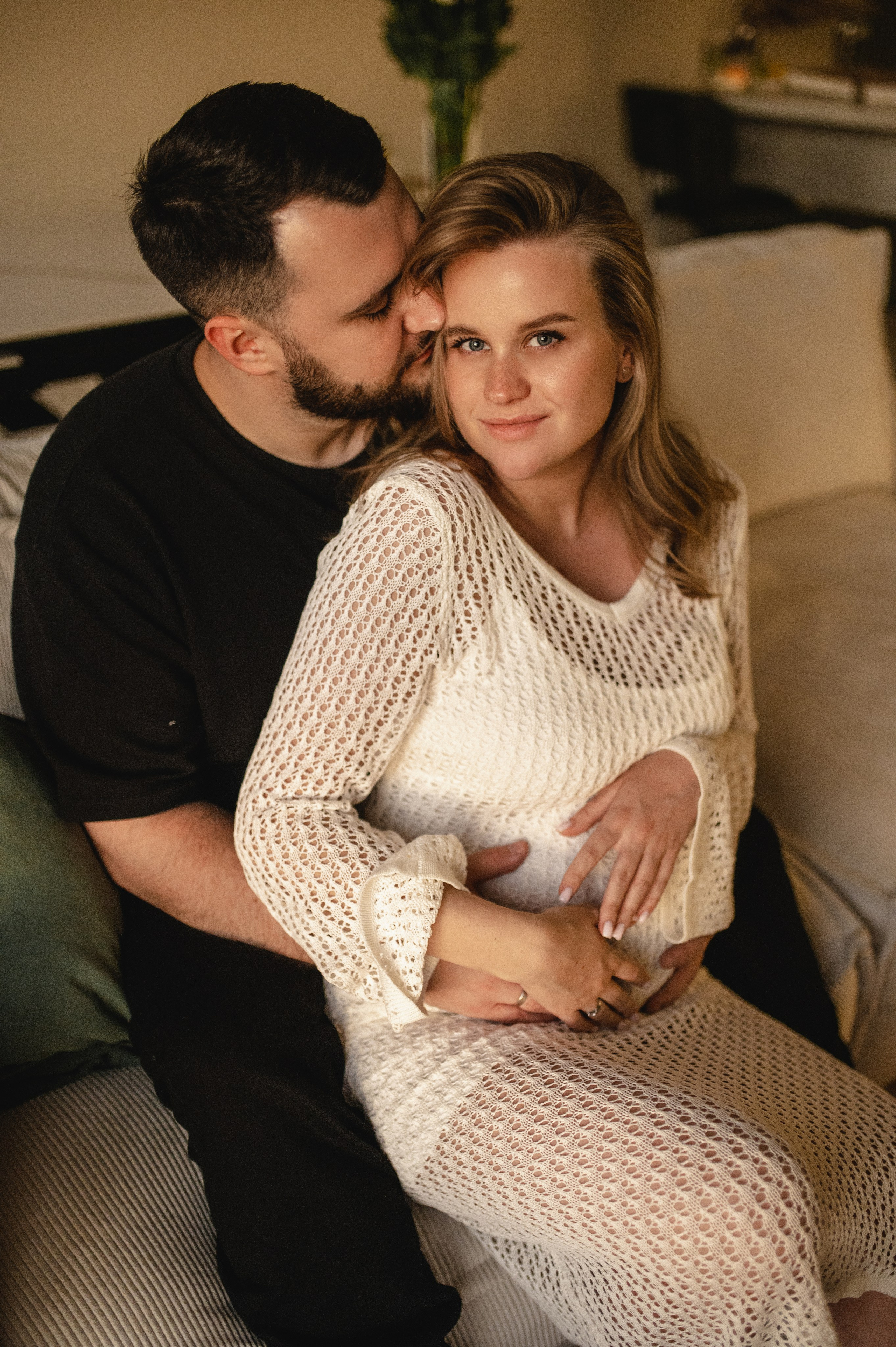 Домашняя фотосессия беременности. Семейная фотосессия Бутово Москва фотограф Алина Морщагина