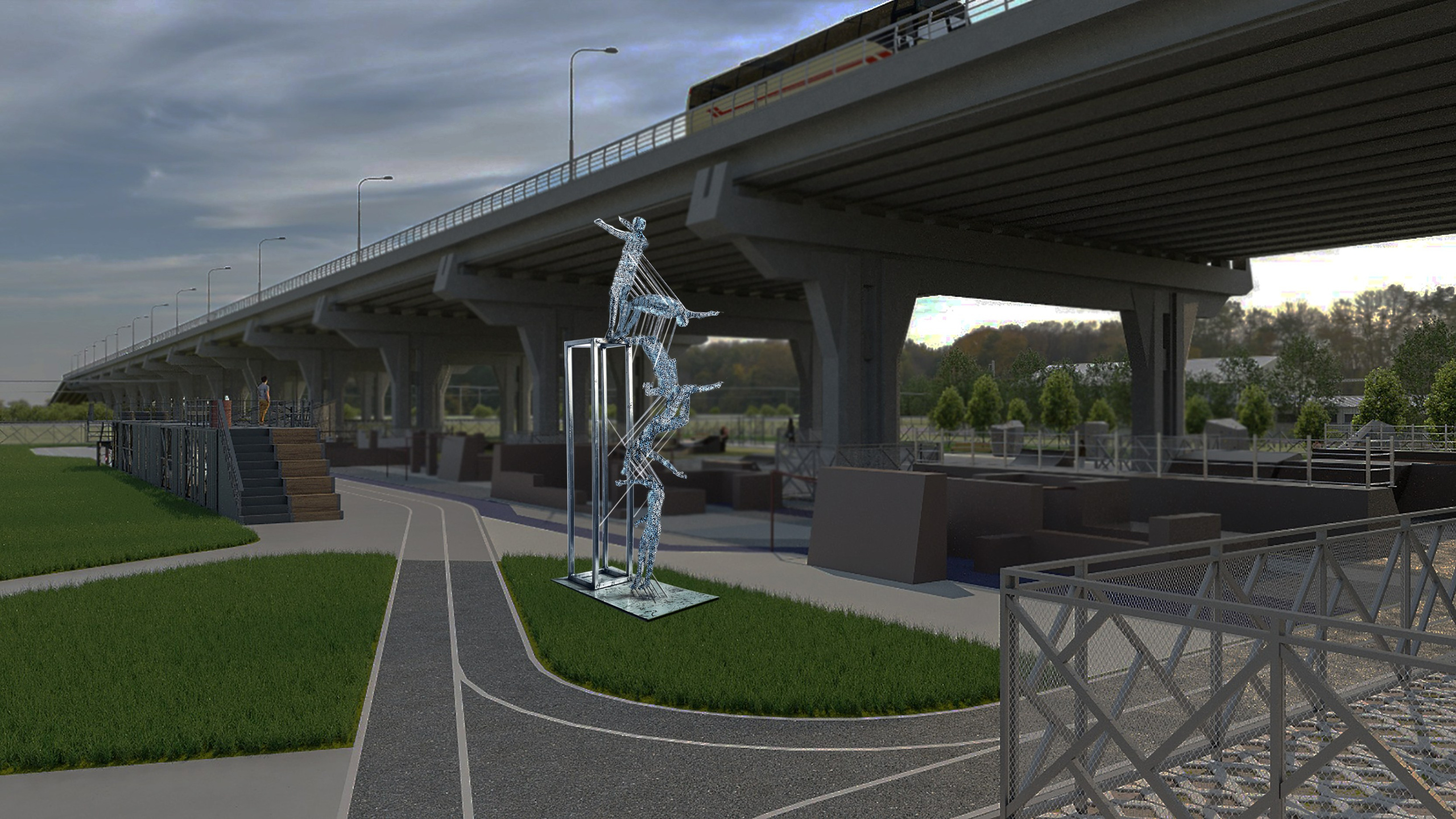 Паркур/Свободное падение /Спб/Малая Балканская 13к2 /2023. Художник — скульптор Антонина Фатхуллина