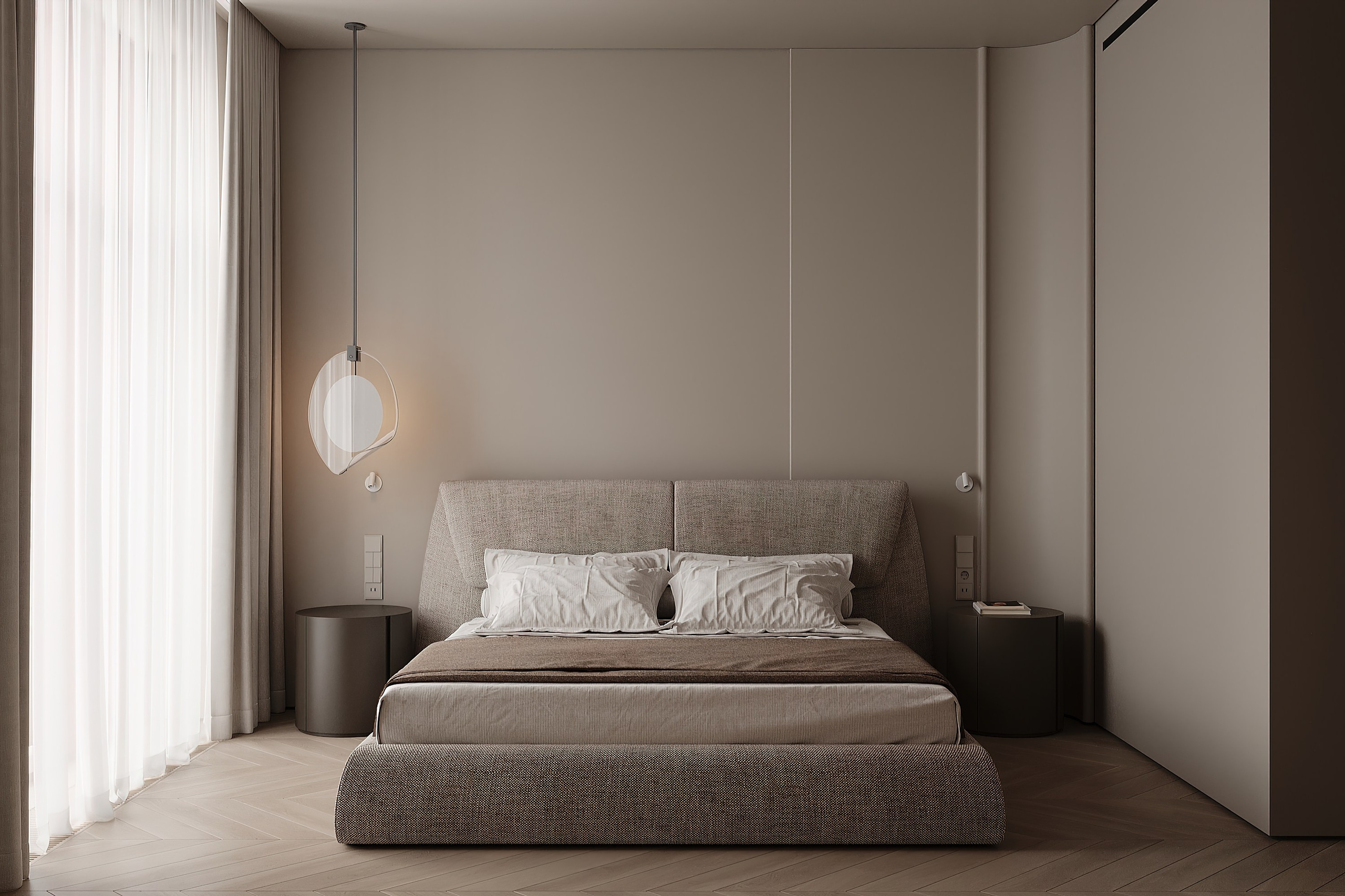 Мастер-спальня/ Дизайнер: LINES DESIGN. Студия интерьерной визуализации tmshkn.vis