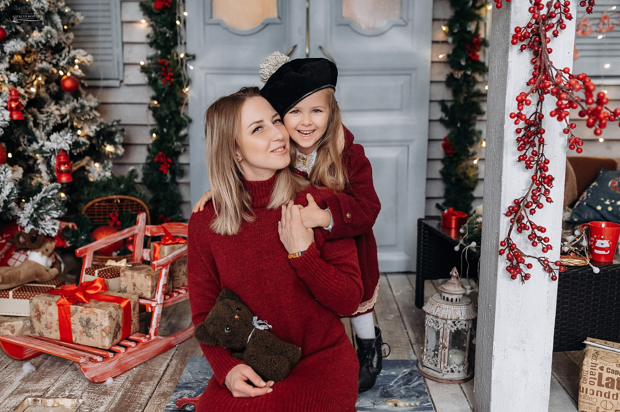 Мама и Доча на новогодней фотосессии в студии Кимры