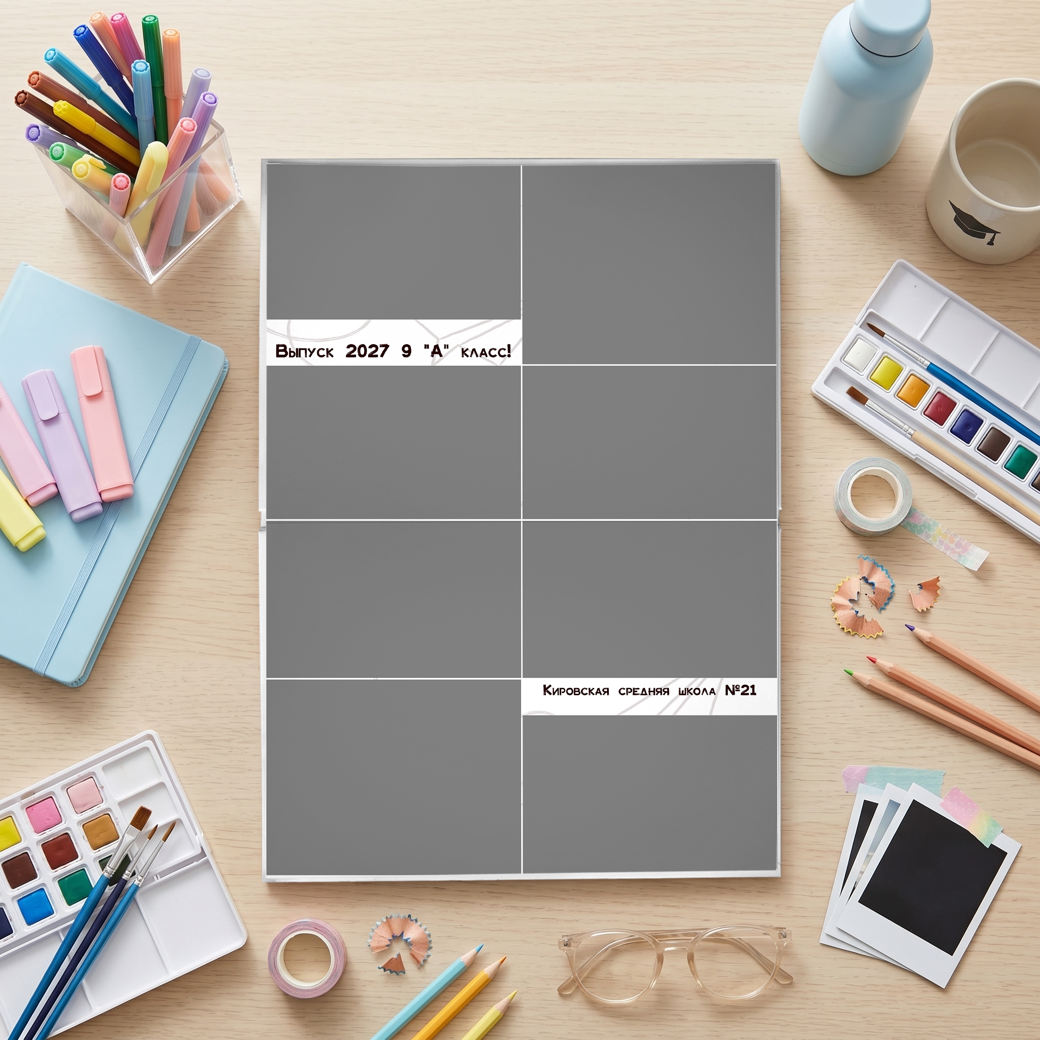 001 Back to School. Дизайны, psd шаблоны школьных и выпускных альбомов и обложек