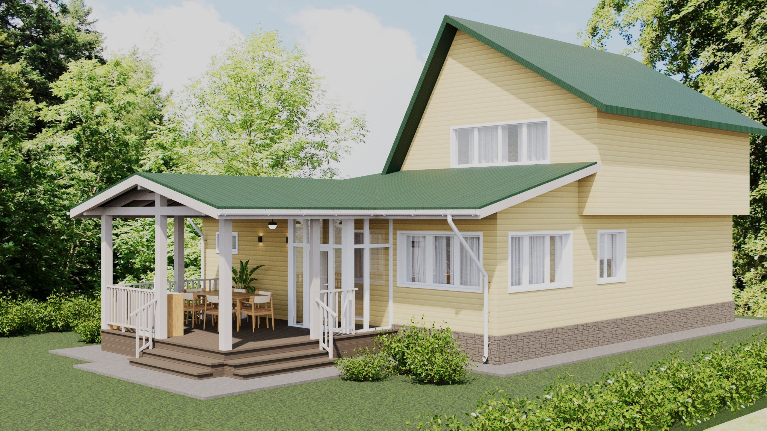 Дача (пристрой). ПРОЕКТИРОВАНИЕ ИНТЕРЬЕРОВ И АРХИТЕКТУРНЫХ РЕШЕНИЙ В СТУДИИ SHELOFAST DESIGN