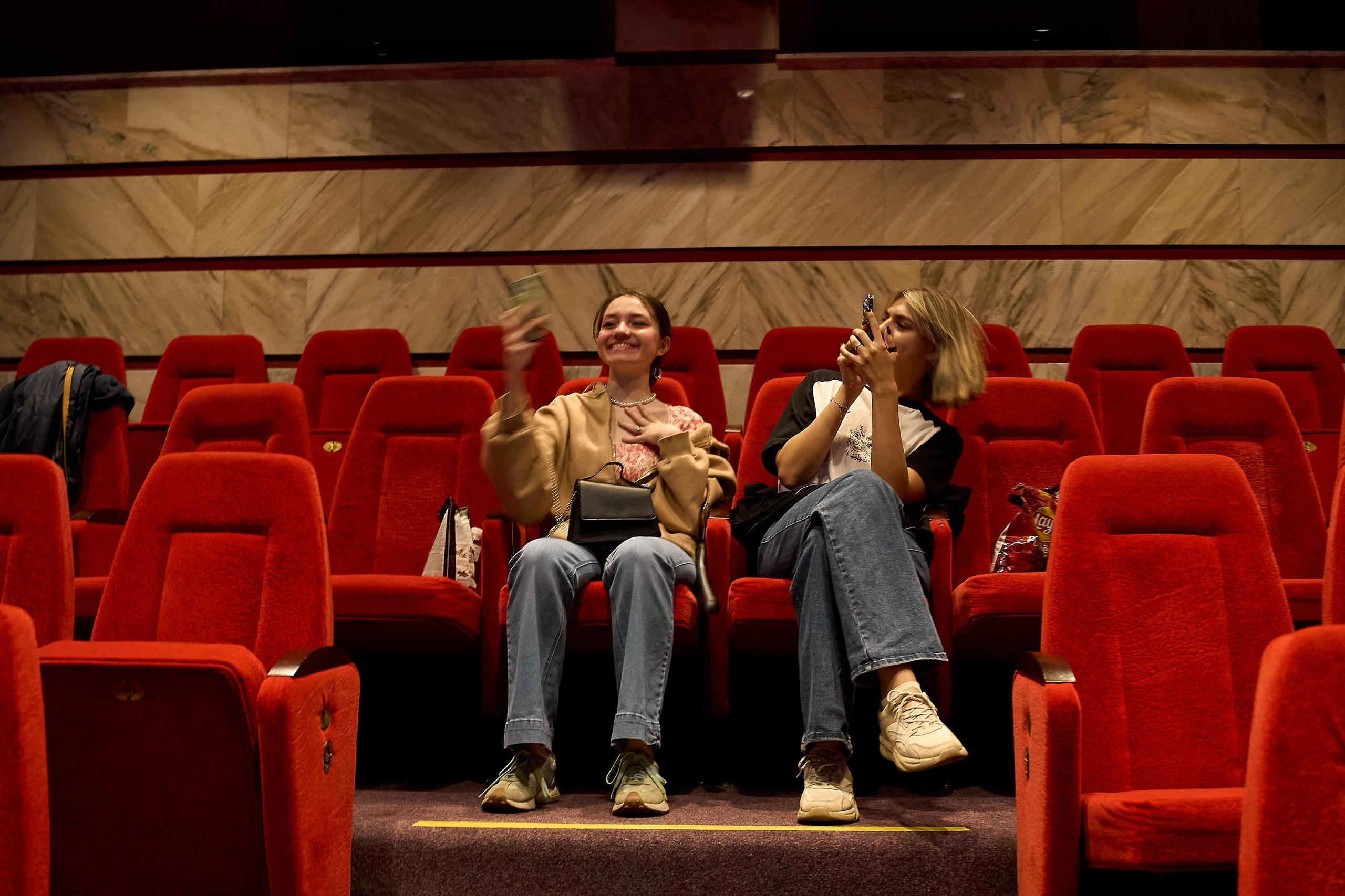Spectators at the screening of the film “One Hundred Years Ahead”