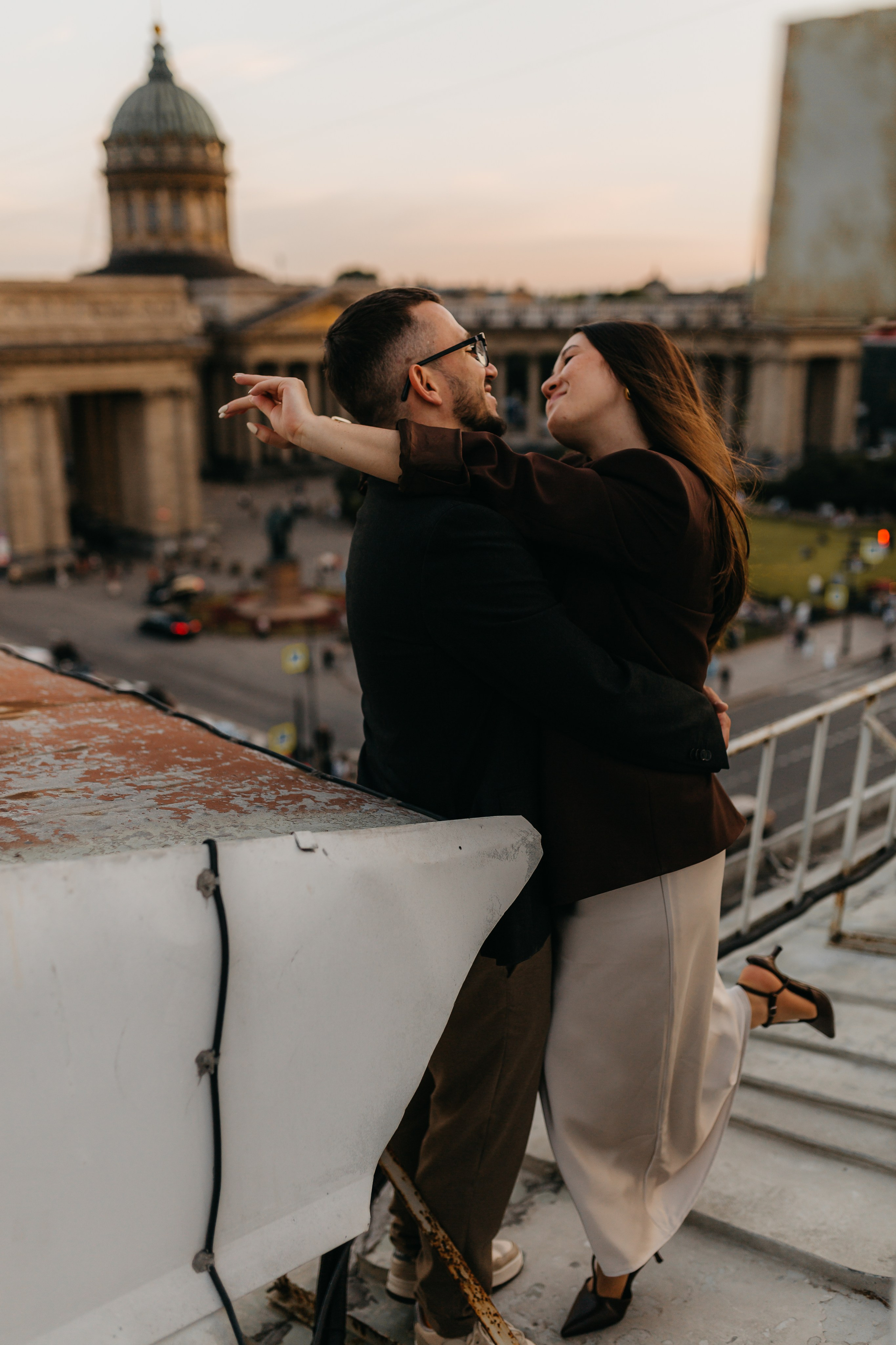 LoveStory на крышах Питера. Фотограф Санкт-Петербург Князева Елизавета