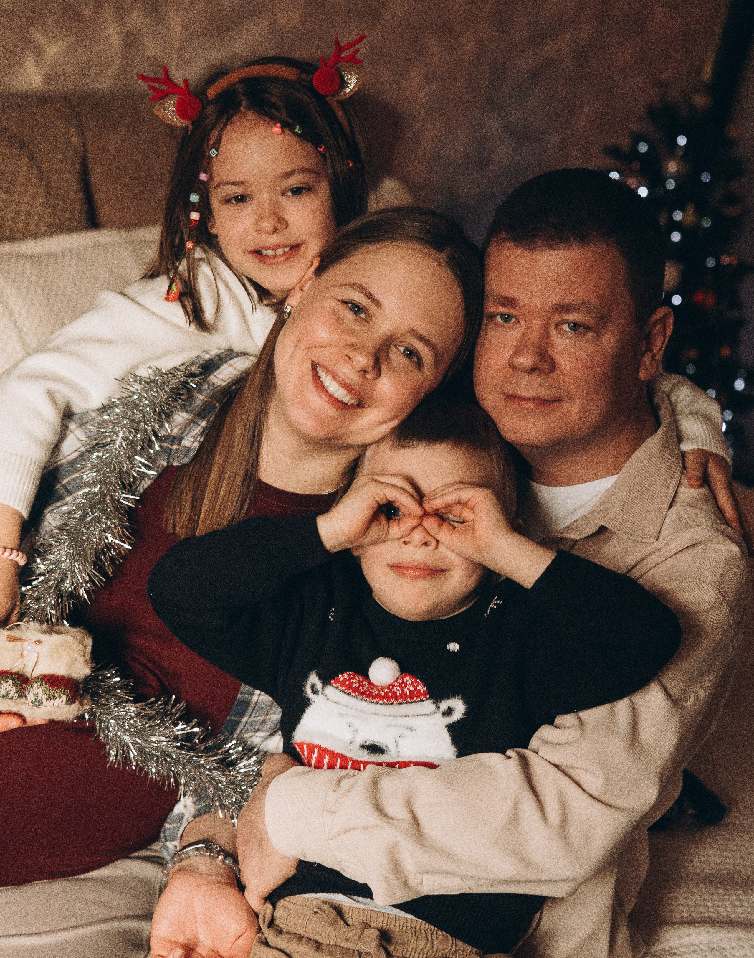 Домашняя Новогодняя фотосессия. Семейный, ньюборн фотограф, фотограф на роды в Москве, Виктория Тюльдюкова