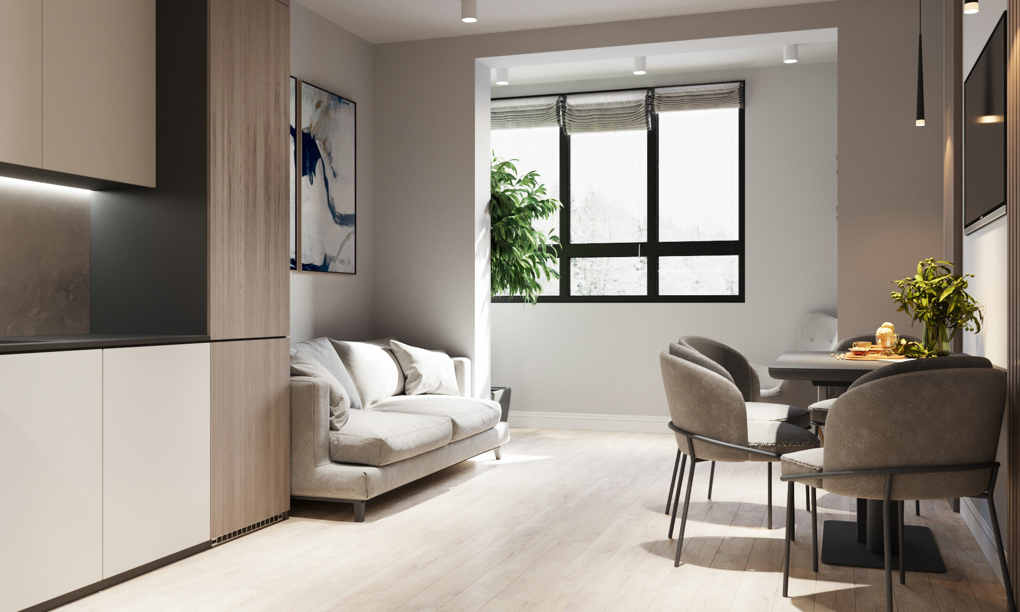 Кухня-гостиная. Intoo.ru — Дизайн интерьера в Москве. Частный дизайнер Роман Королев